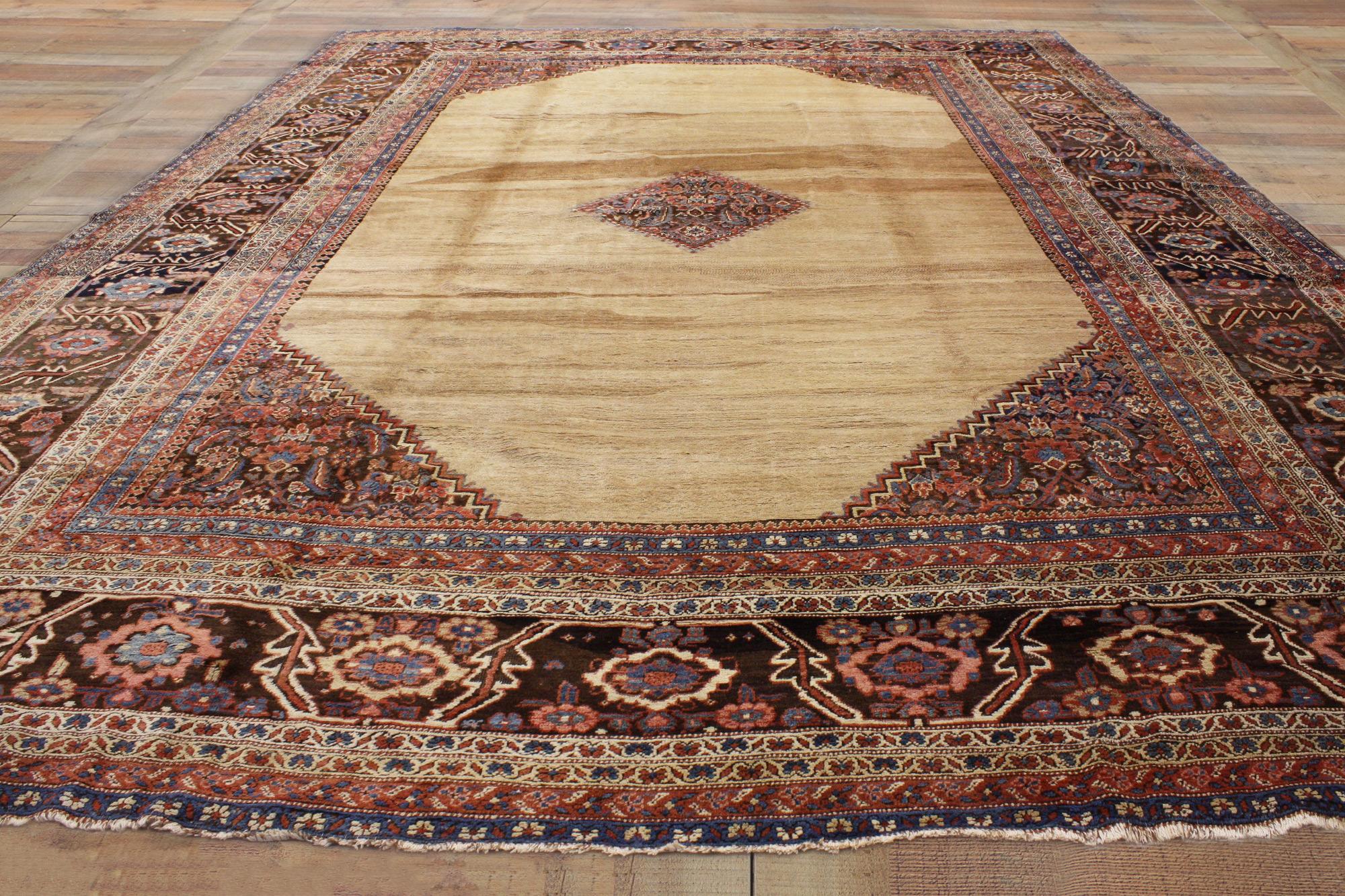 Oversized Antique Persian Bakshaish Rug, Hotel Lobby Size Carpet For Sale 1