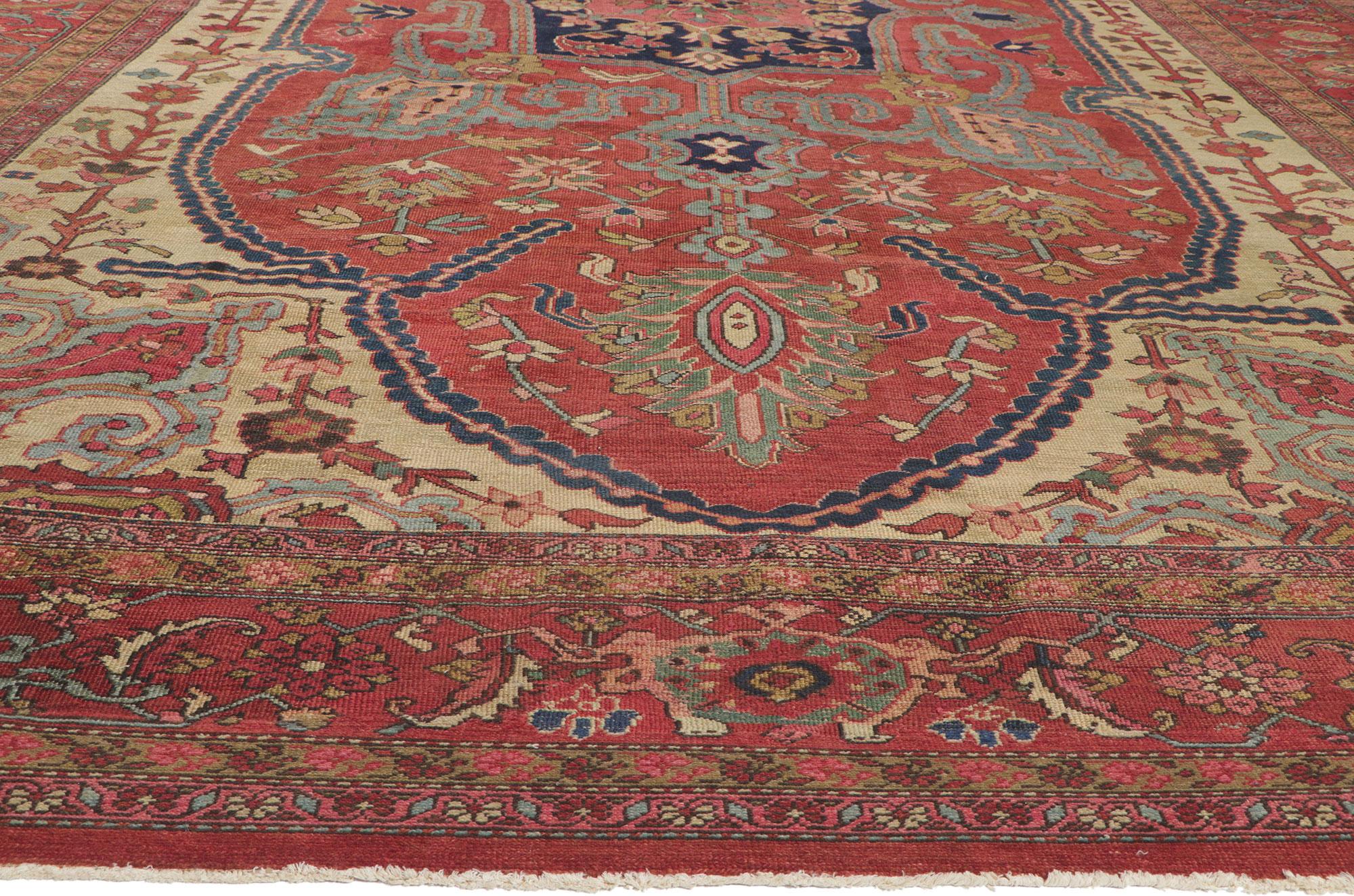 Oversized Antique Persian Bakshaish Rug, Timeless Appeal Meets Perpetually Posh In Good Condition For Sale In Dallas, TX