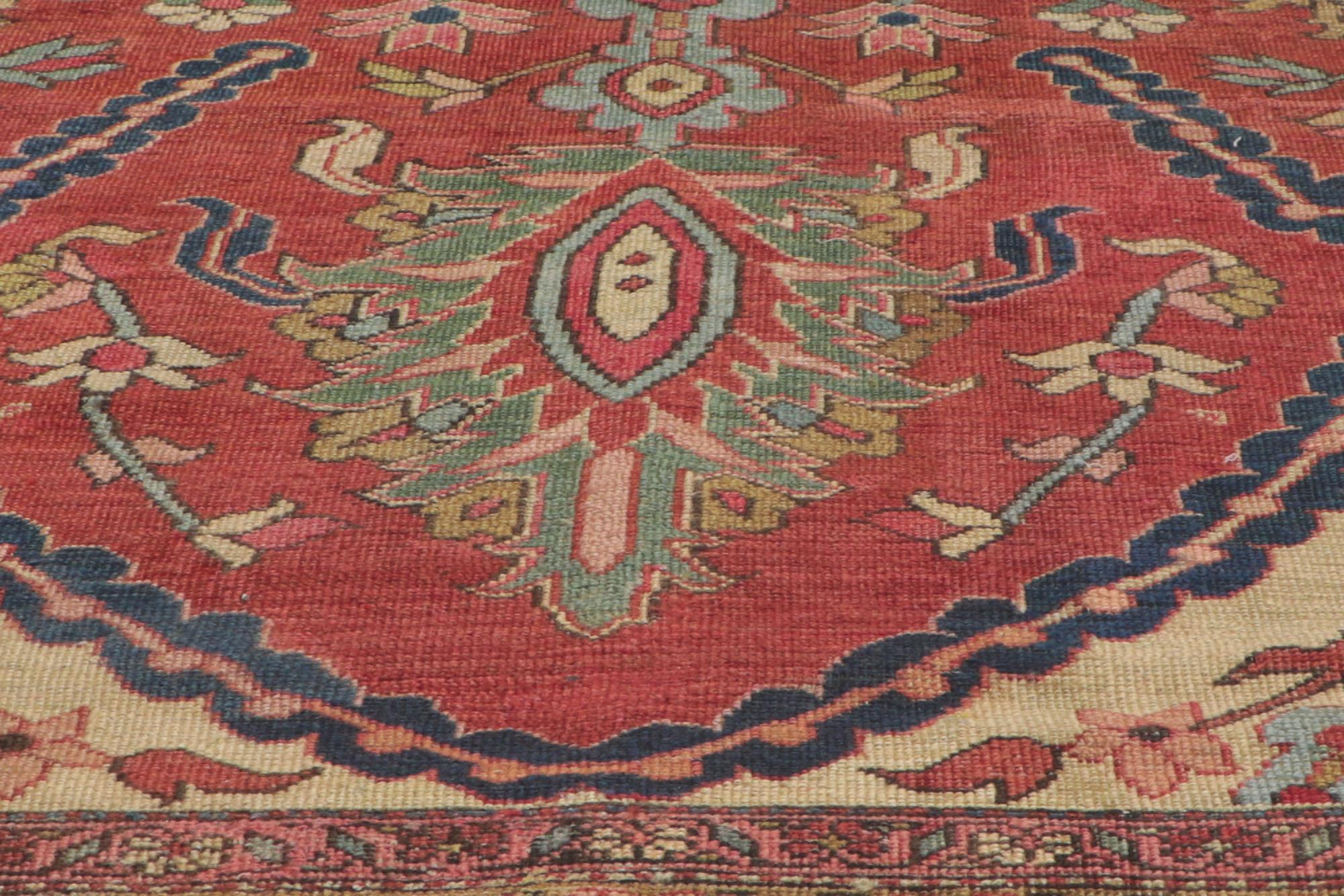 20th Century Oversized Antique Persian Bakshaish Rug, Timeless Appeal Meets Perpetually Posh For Sale