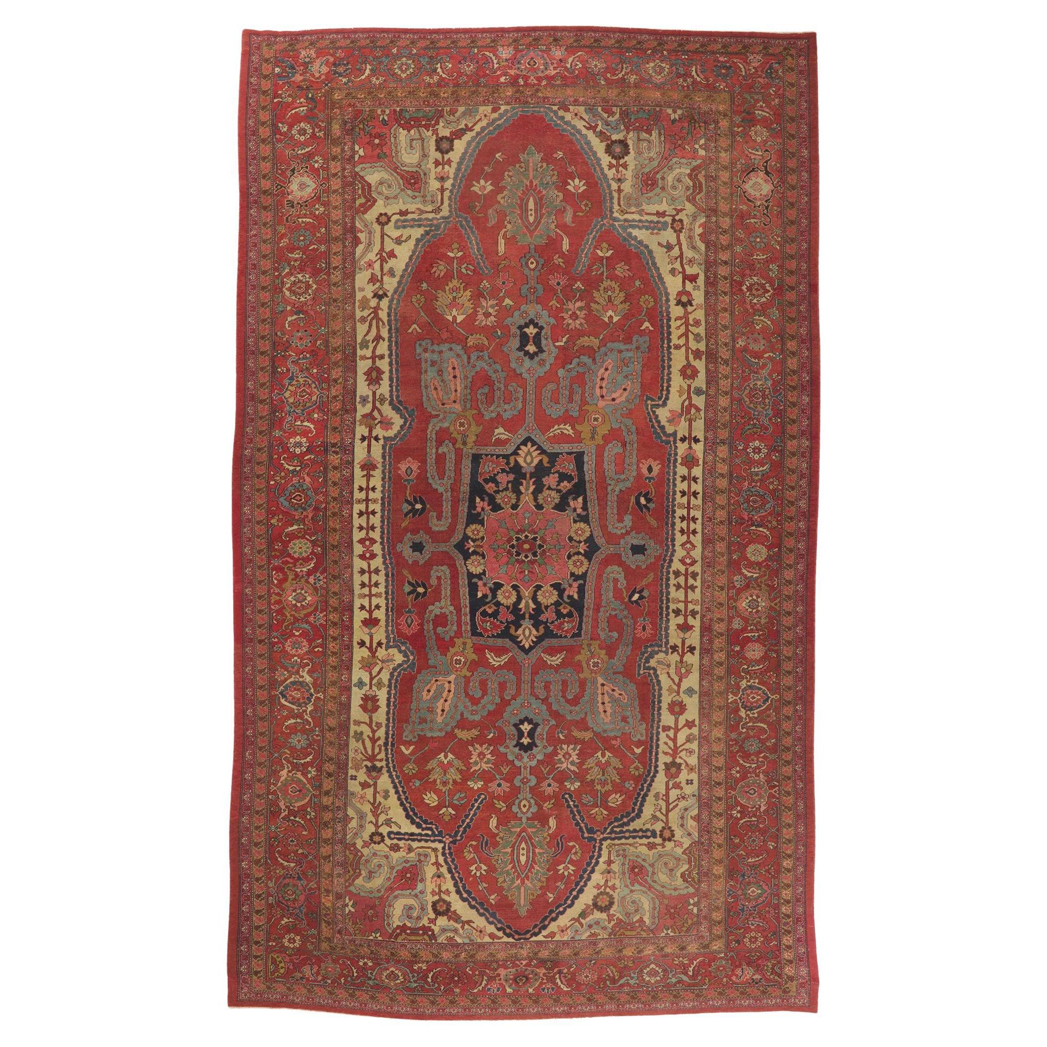 Oversized Antique Persian Bakshaish Rug, Timeless Appeal Meets Perpetually Posh For Sale