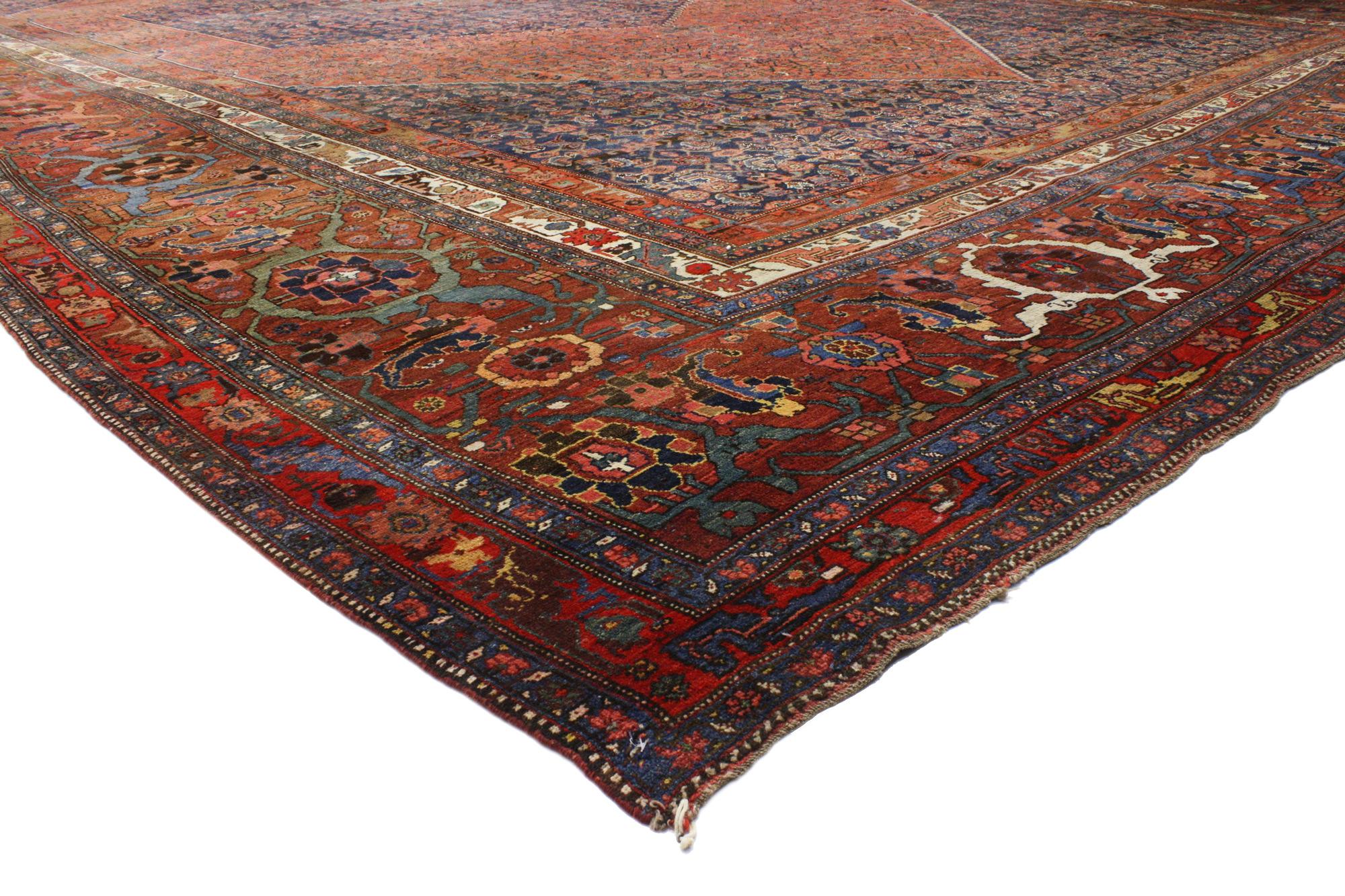 Modern Oversized Antique Persian Bijar Rug, Hotel Lobby Size Carpet For Sale