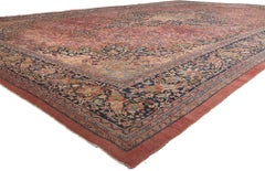 Oversized Antique Persian Farahan Rug, Hotel Lobby Size Carpet
