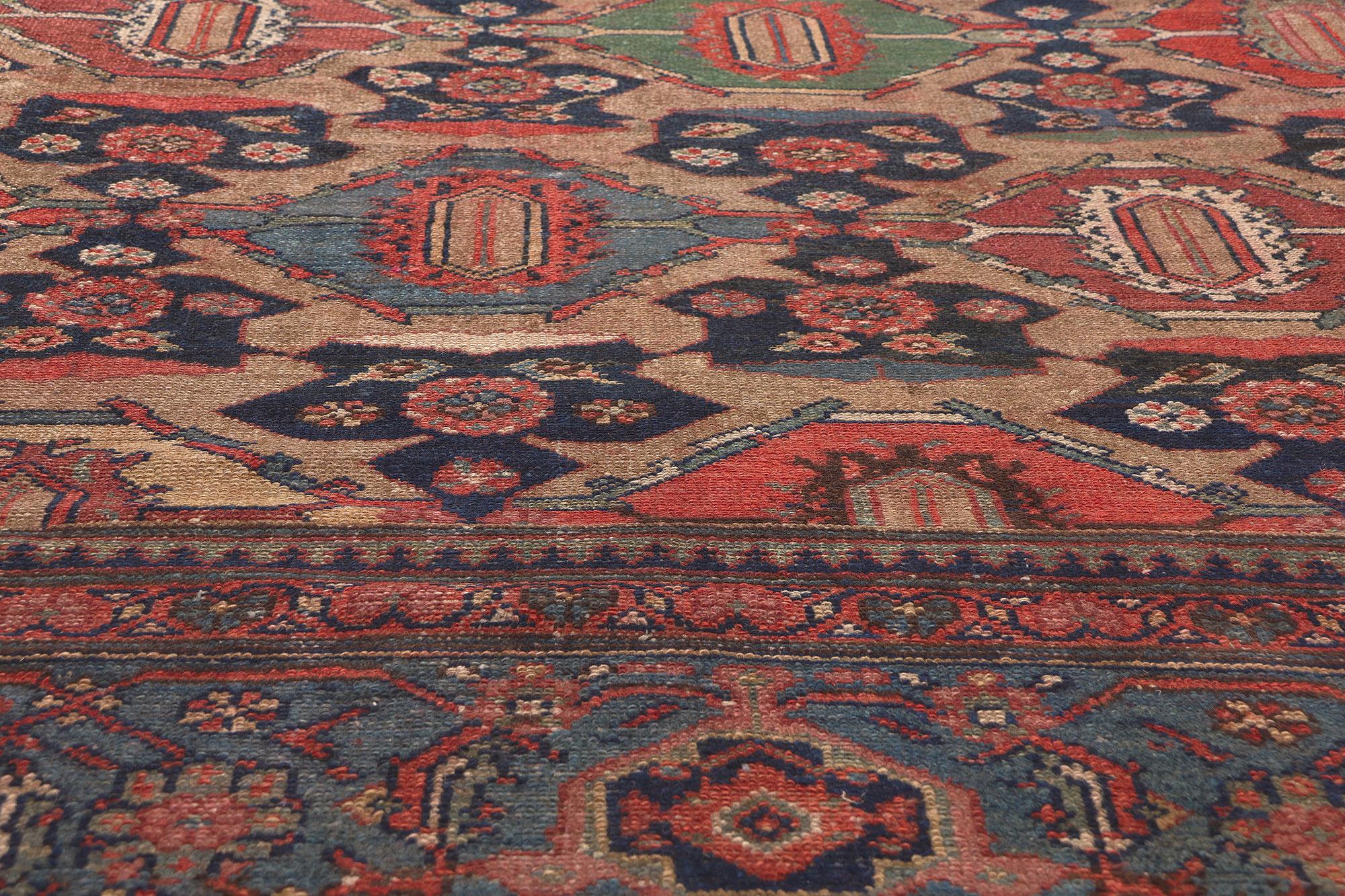 Oversized Antique Persian Hamadan Rug In Distressed Condition For Sale In Dallas, TX