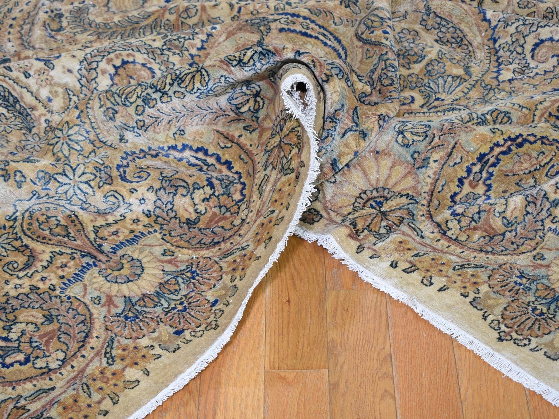 Hand-Knotted Oversized Antique Persian Soft Colors Hand Knotted Oriental Rug
