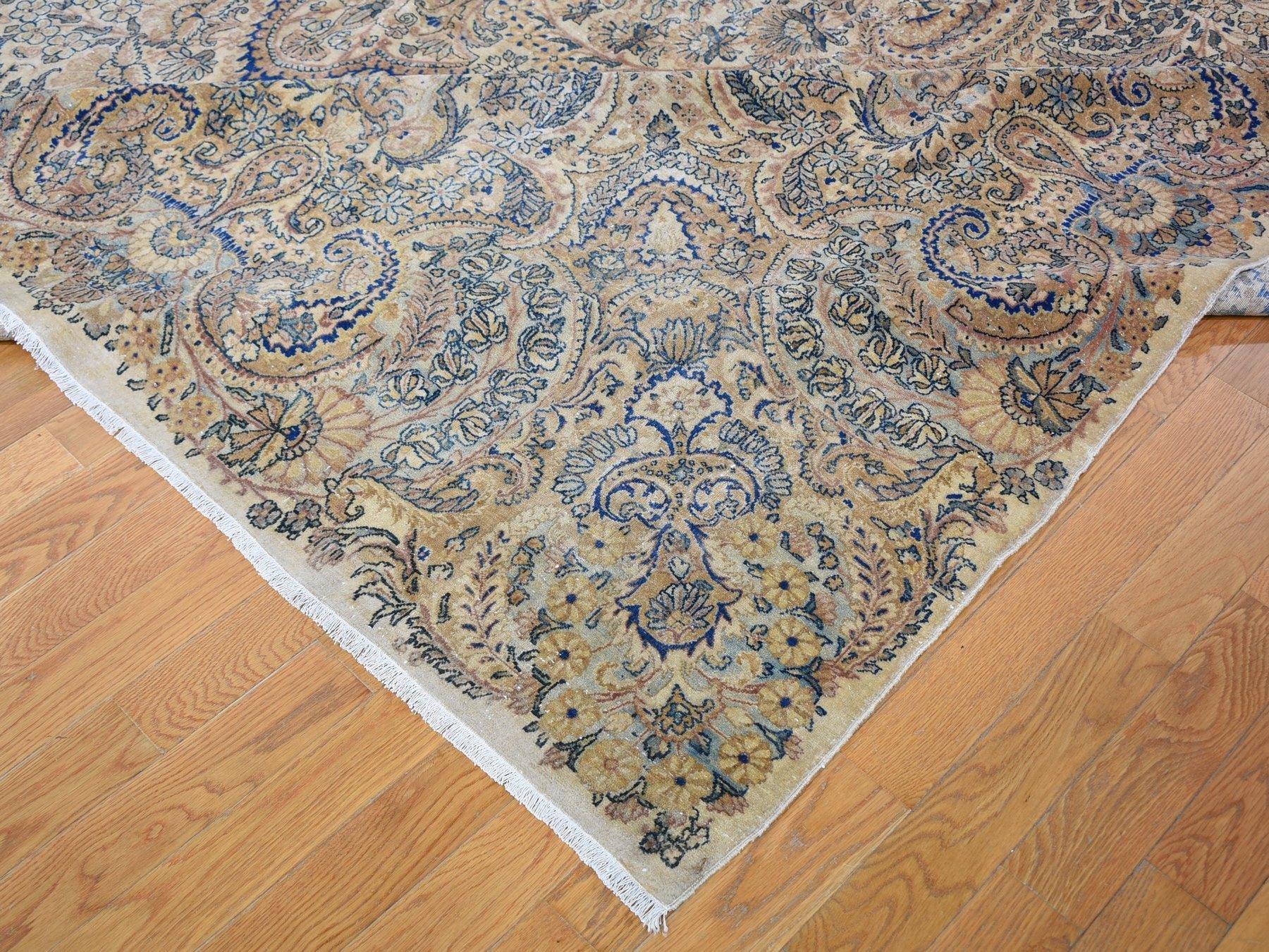 Oversized Antique Persian Soft Colors Hand Knotted Oriental Rug In Good Condition In Carlstadt, NJ