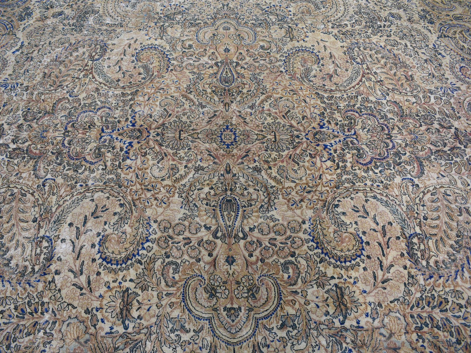 Wool Oversized Antique Persian Soft Colors Hand Knotted Oriental Rug