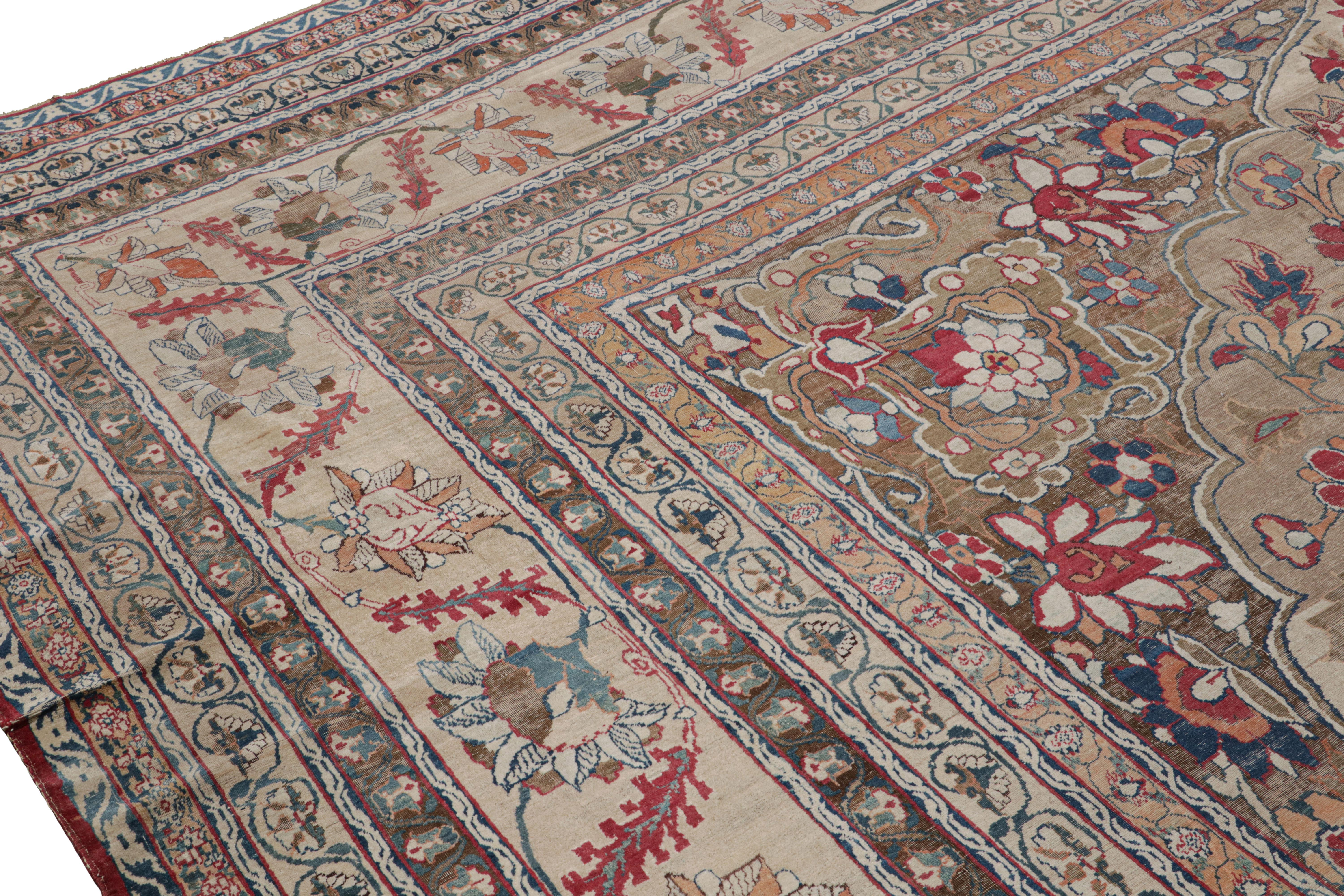 Hand-Knotted Oversized Antique Persian Kermanshah Rug with Floral Patterns For Sale