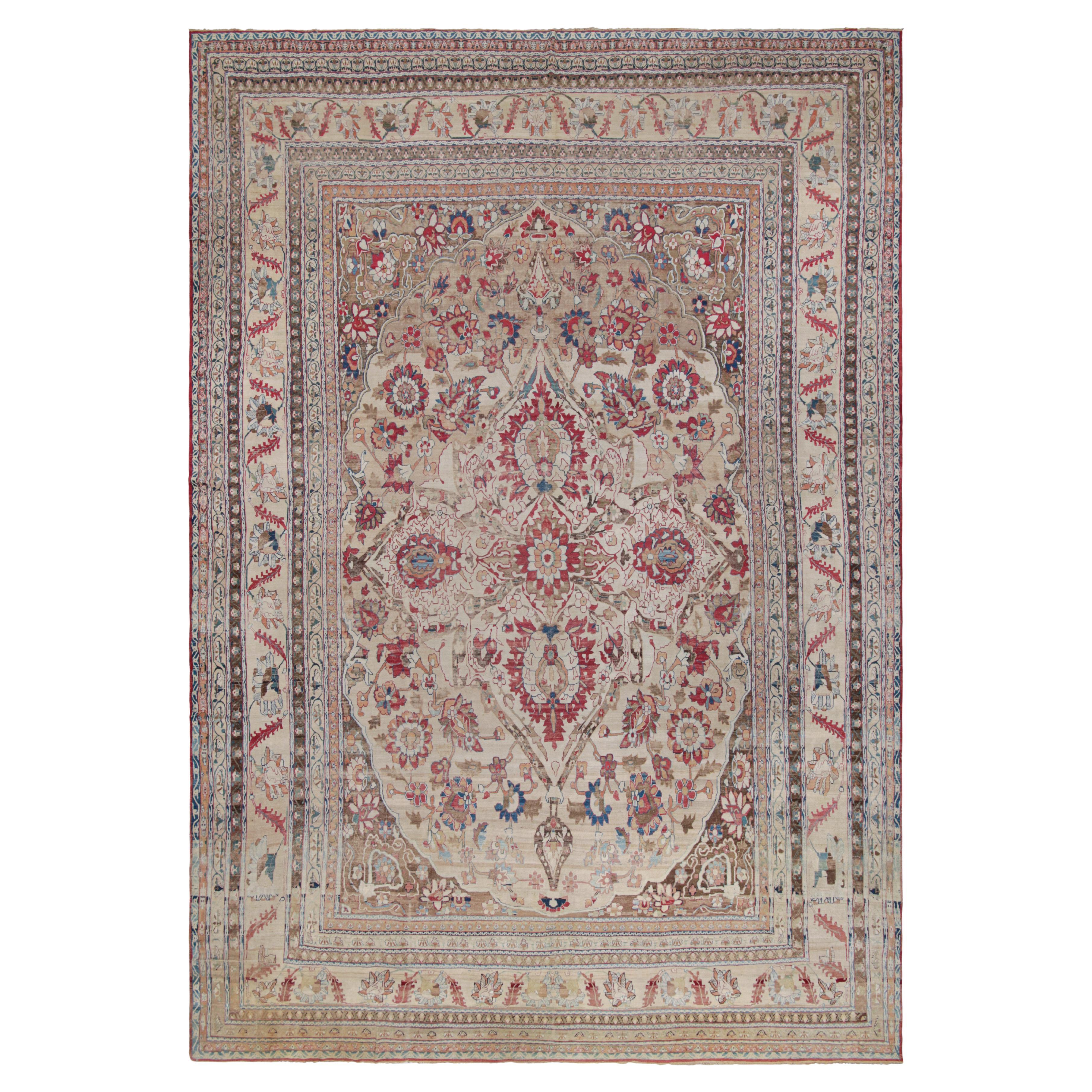 Oversized Antique Persian Kermanshah Rug with Floral Patterns For Sale