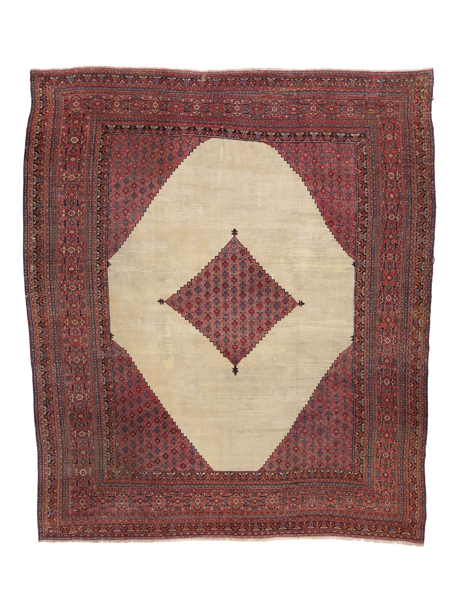 Hand-Knotted Oversized Antique Persian Khorassan Rug, Hotel Lobby Size Carpet For Sale