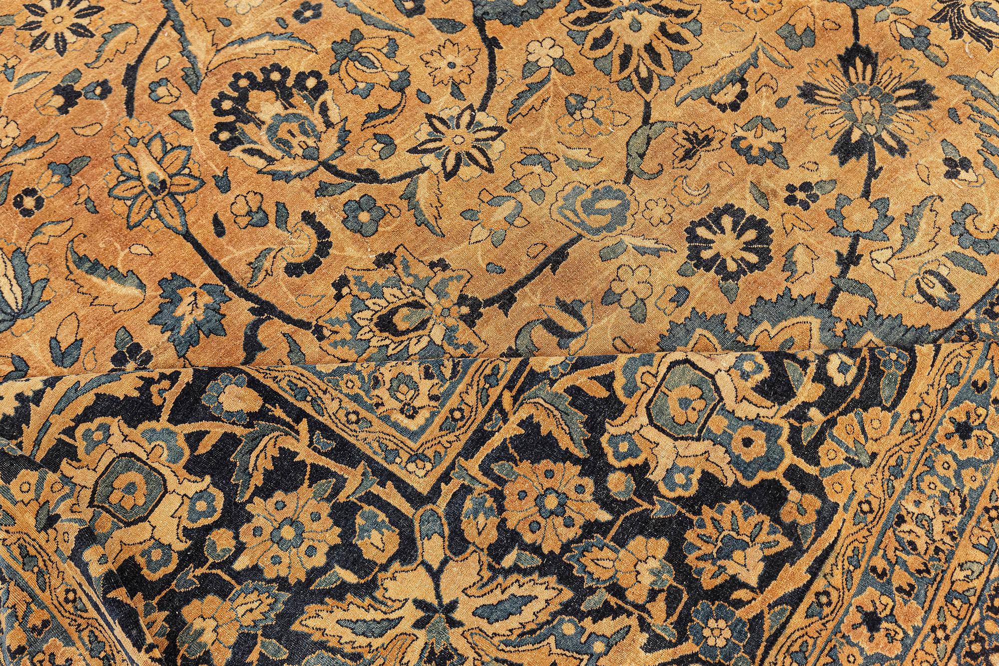 Oversized antique Persian Kirman botanic handmade wool rug
Size: 14'7