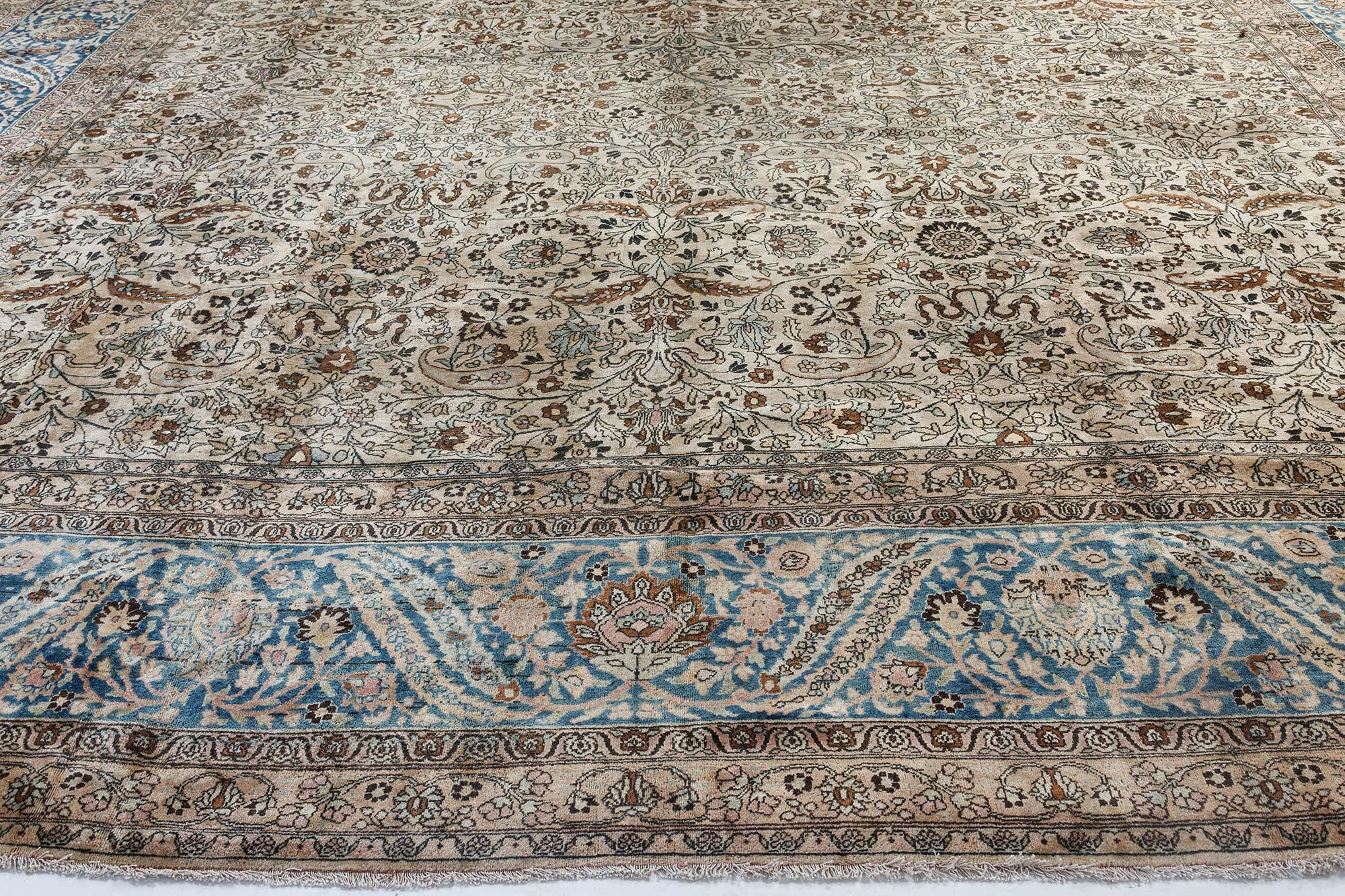 Oversized Antique Persian Kirman Rug Size Adjusted For Sale 1