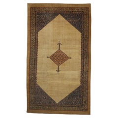 Alfombra persa antigua de gran tamaño Malayer de pelo de camello para vestíbulo de hotel