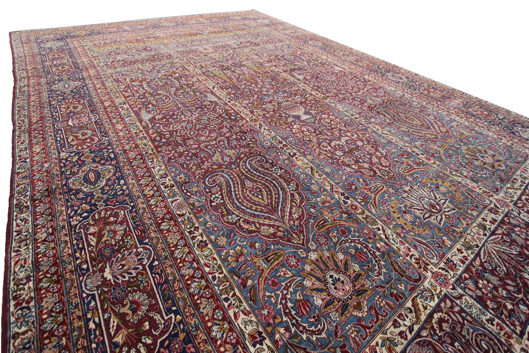Exceptional Antique Rug Persian Kermanshah purple Red Kork Wool

11'4