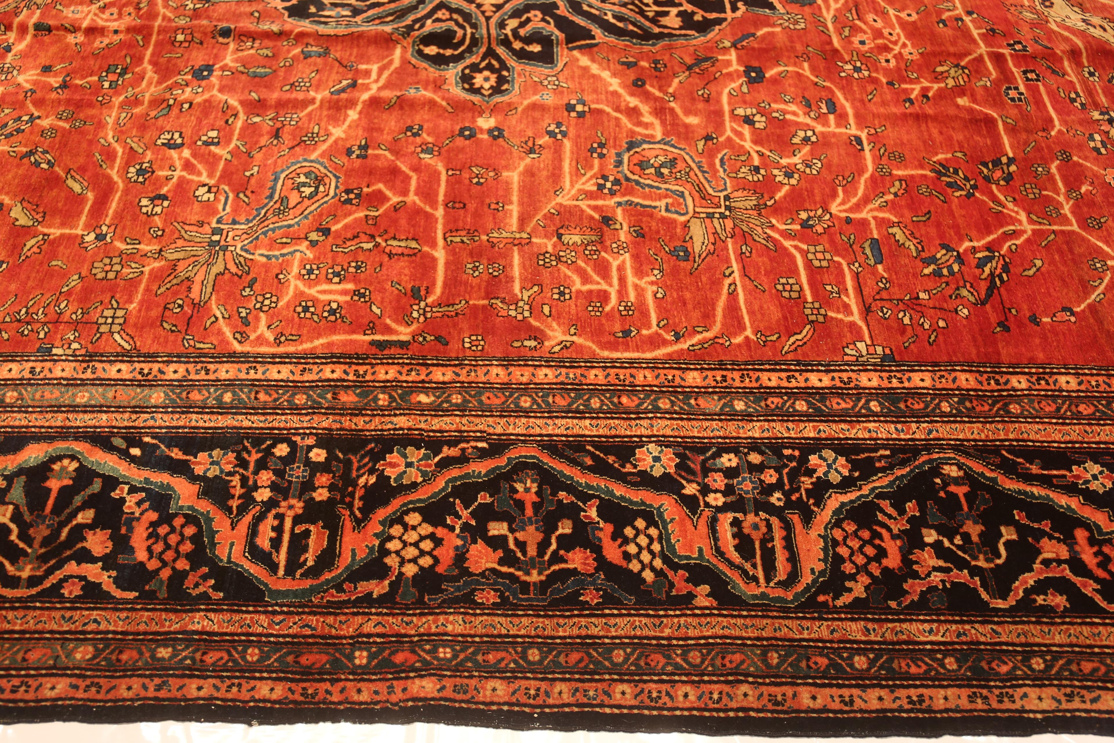 Antiker persischer Sarouk Farahan-Teppich in Übergröße 13'6