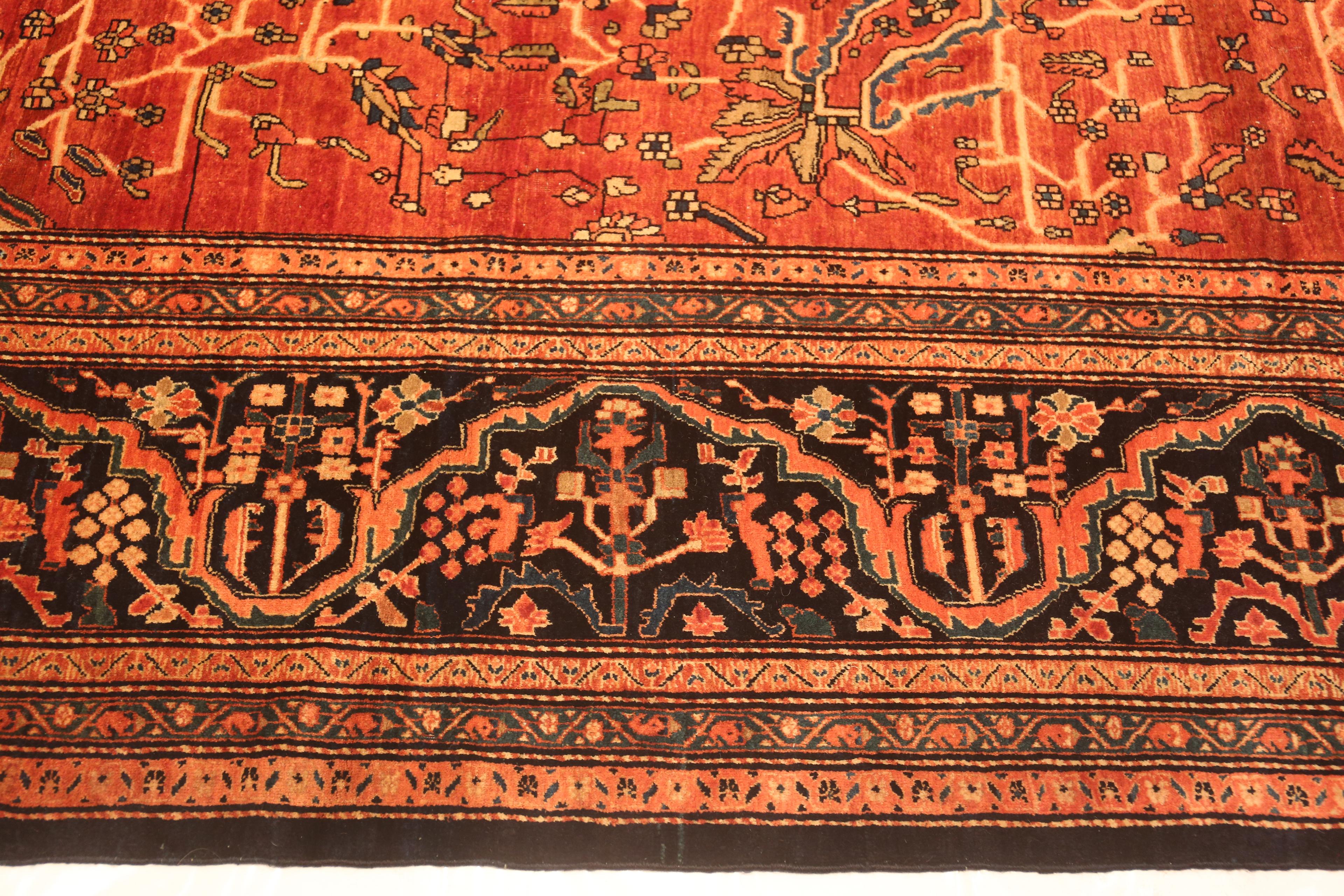 Antiker persischer Sarouk Farahan-Teppich in Übergröße 13'6