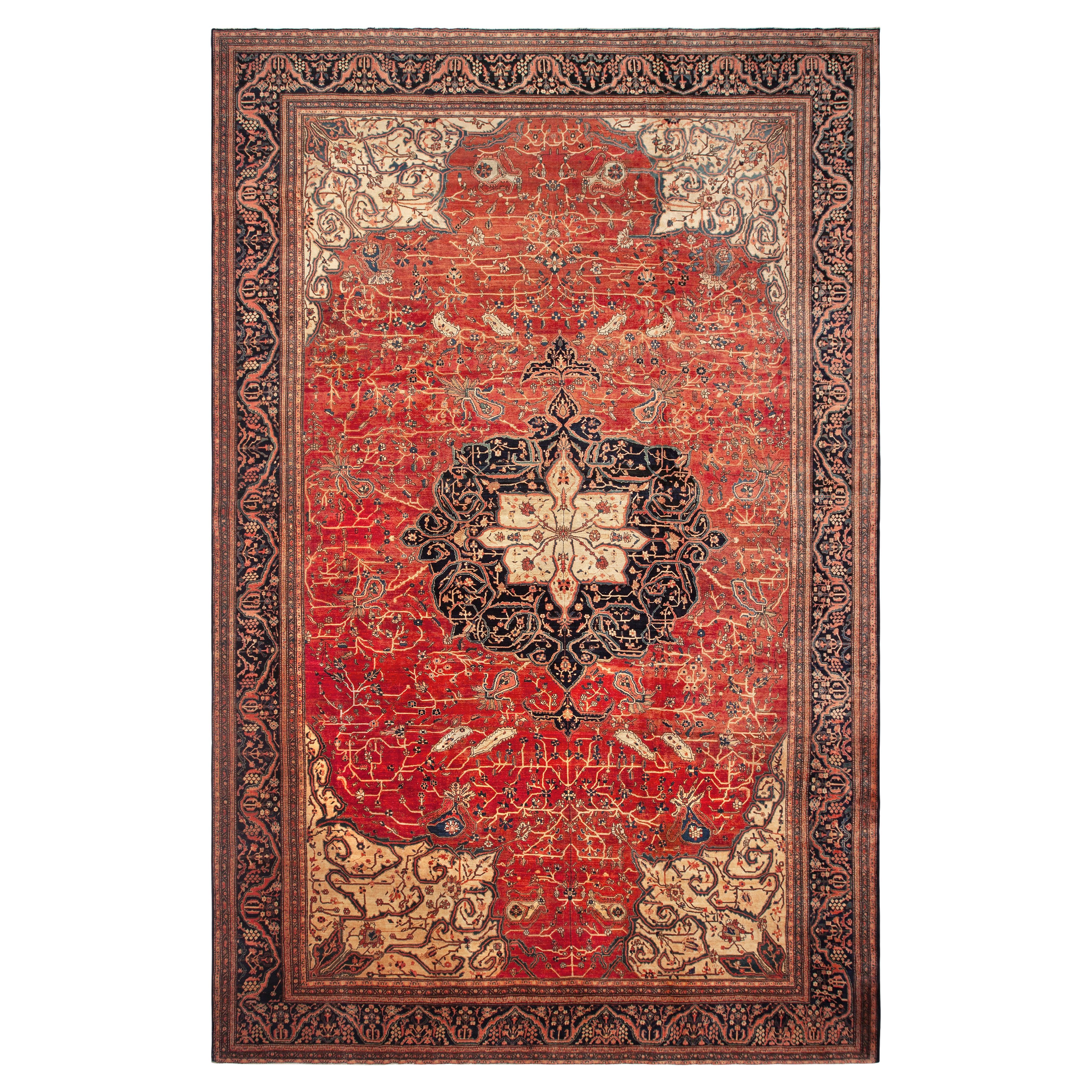 Oversized Antique Persian Sarouk Farahan Rug 13'6" x 20'10"