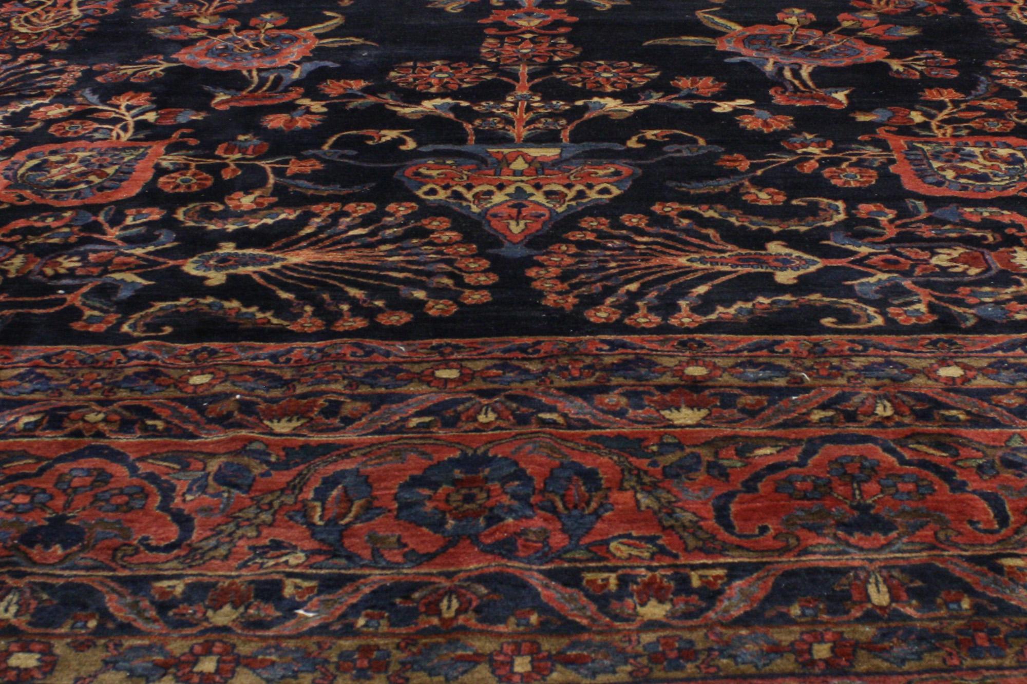 Oversized Antique Persian Sarouk Rug In Distressed Condition For Sale In Dallas, TX