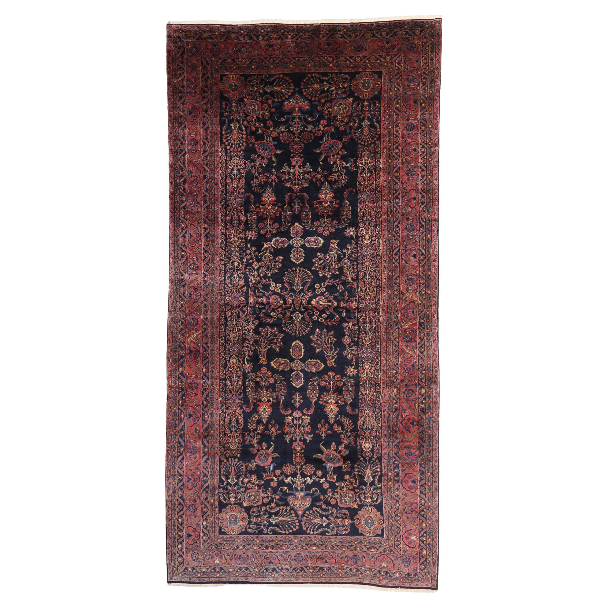Antiker persischer Sarouk-Teppich in Übergröße