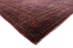 The Ruby Canopy: An Antique Persian Sarouk Masterpiece of Timeless Opulence