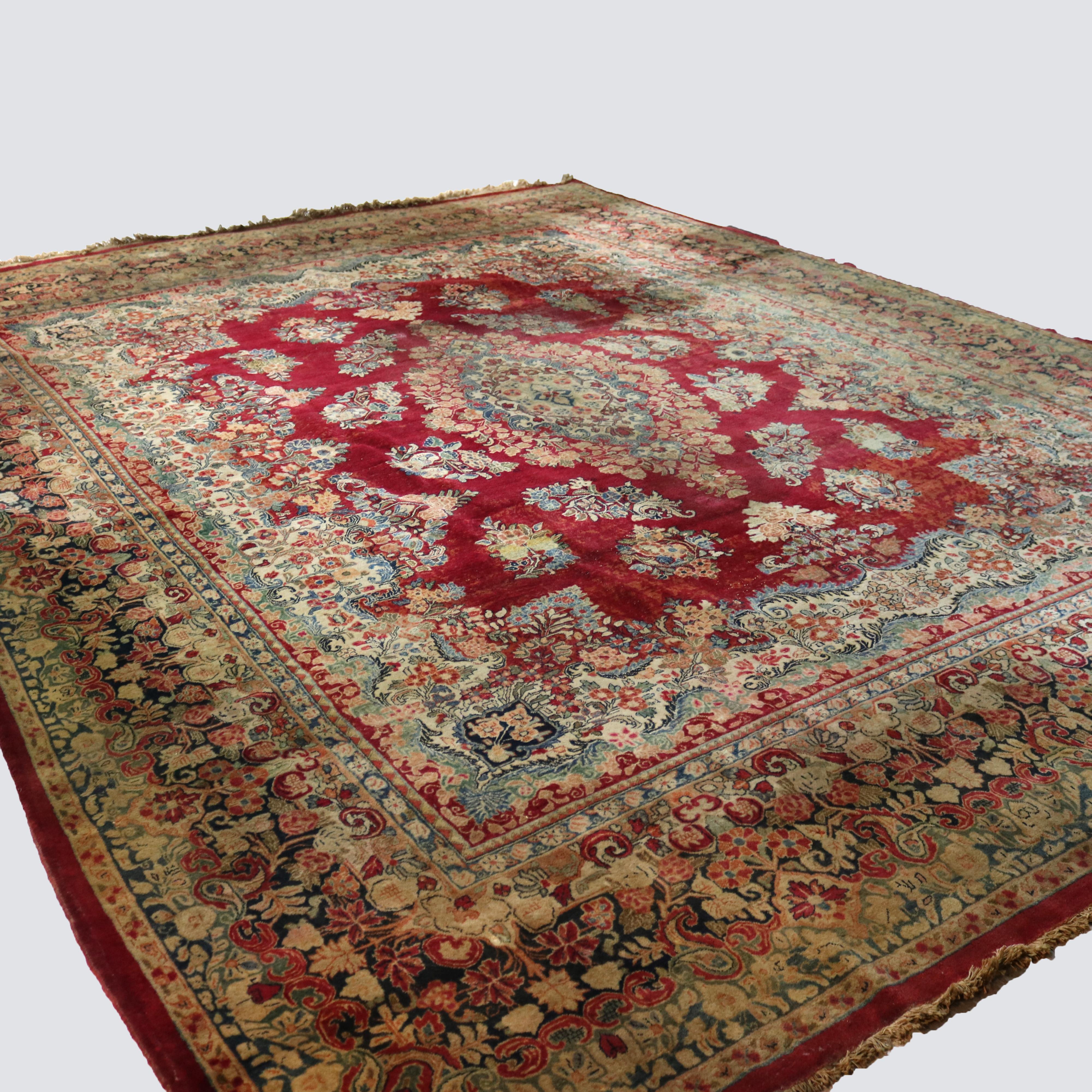 Antiker persischer Sarouk-Wollteppich in Übergröße aus Sarouk, um 1920 im Angebot 10