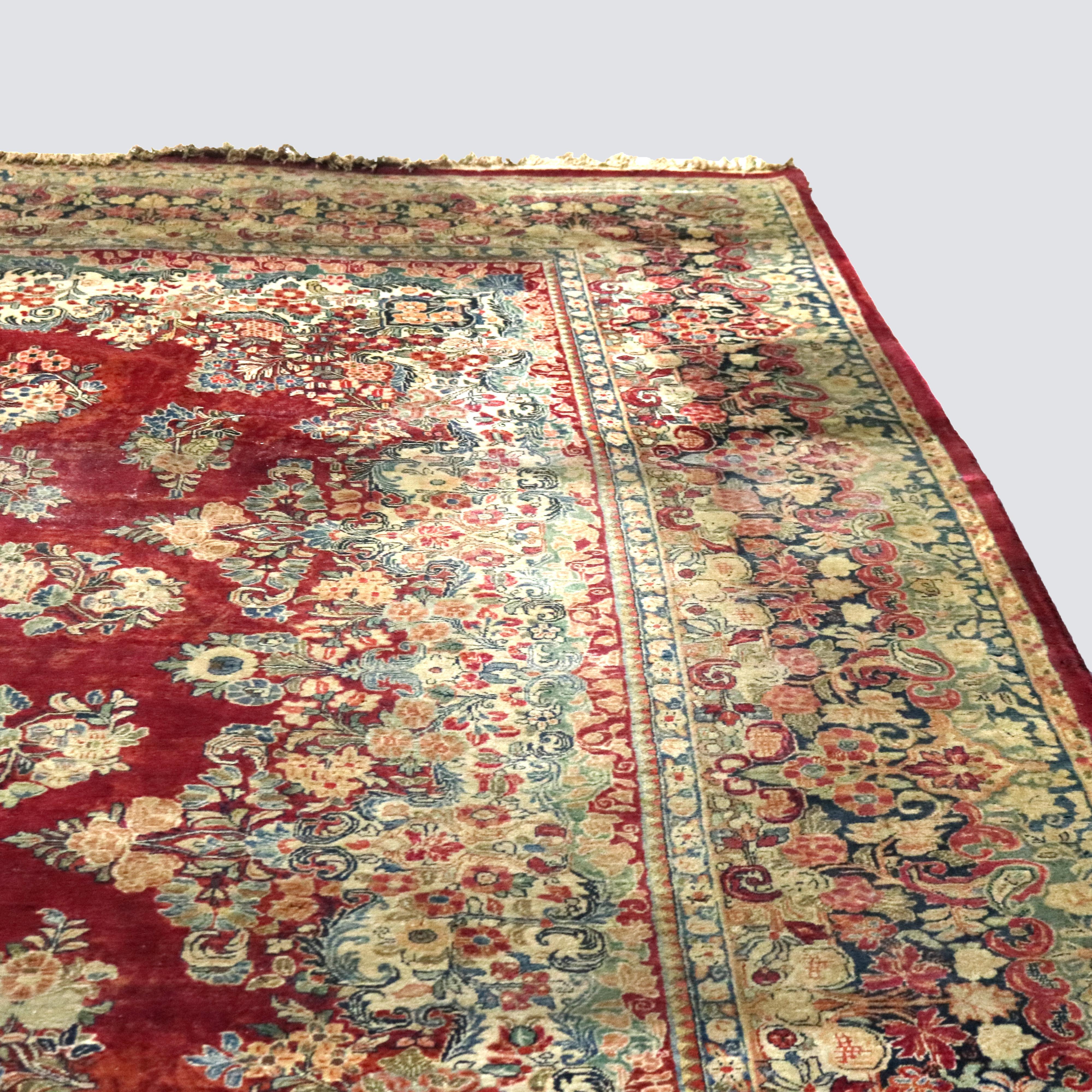 Antiker persischer Sarouk-Wollteppich in Übergröße aus Sarouk, um 1920 im Angebot 2