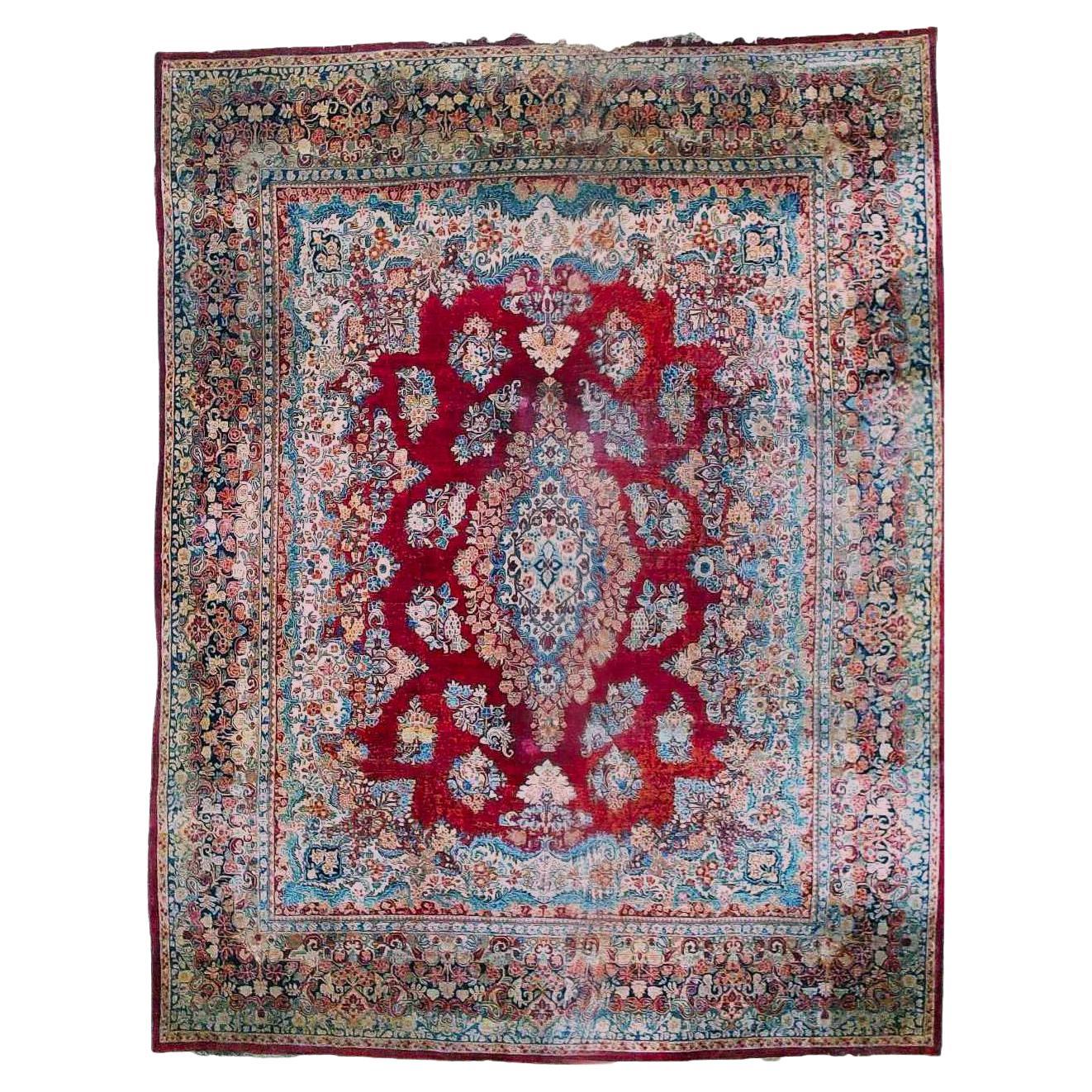 Antiker persischer Sarouk-Wollteppich in Übergröße aus Sarouk, um 1920 im Angebot