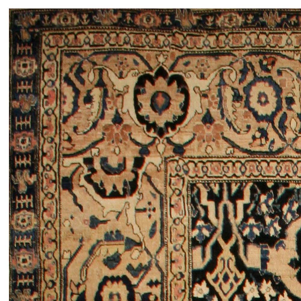 Oversized Antique Persian Senneh Handmade Wool Rug In Good Condition For Sale In New York, NY
