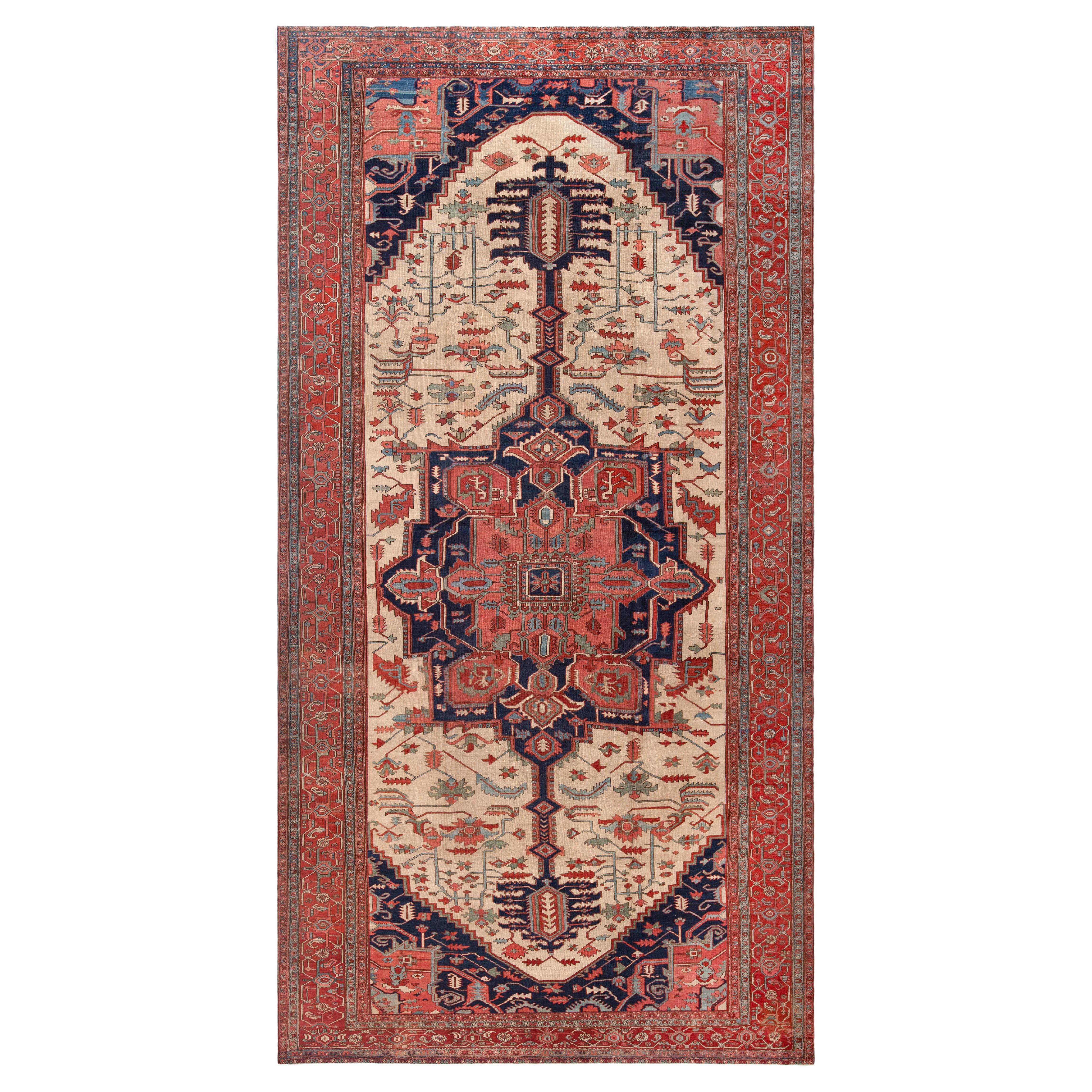 Oversized Antique Persian Serapi Rug 12'9" x 24'3"