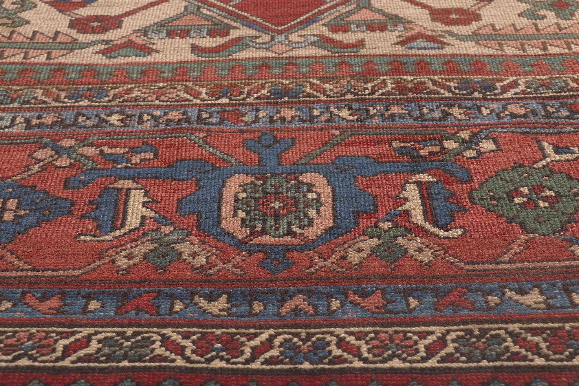 19th Century Oversized Antique Persian Serapi Rug, Hotel Lobby Size Carpet For Sale