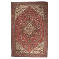 Oversized Antique Persian Serapi Rug, Hotel Lobby Size Carpet