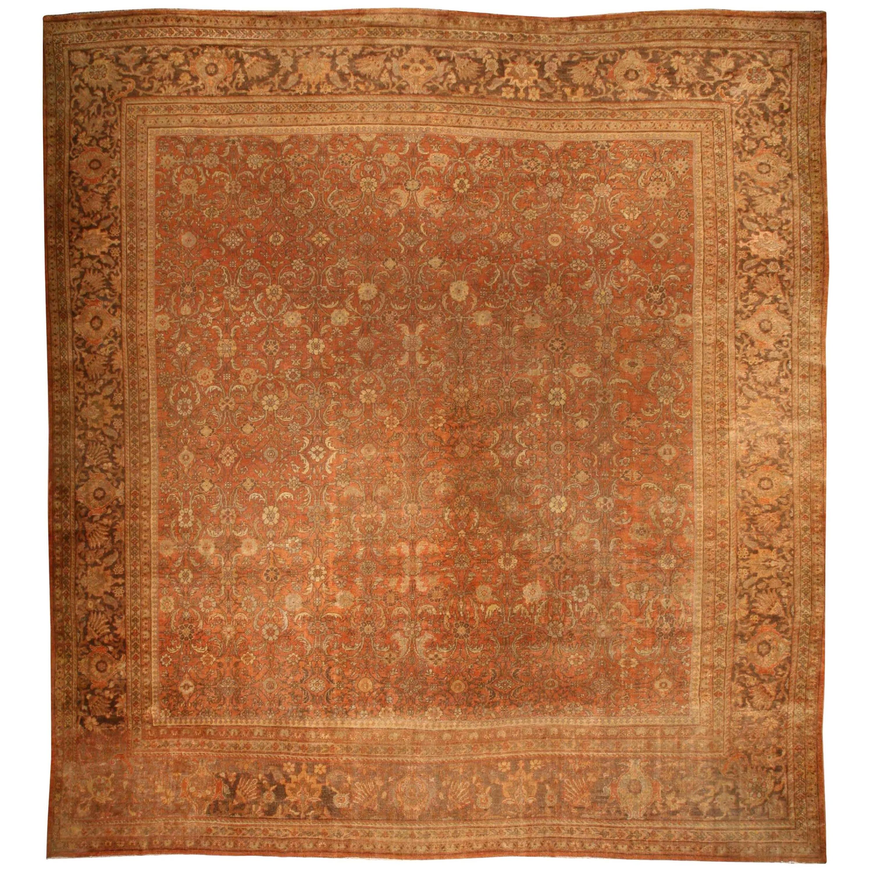 Oversized Antique Persian Sultanabad Rug 'adjusted' For Sale