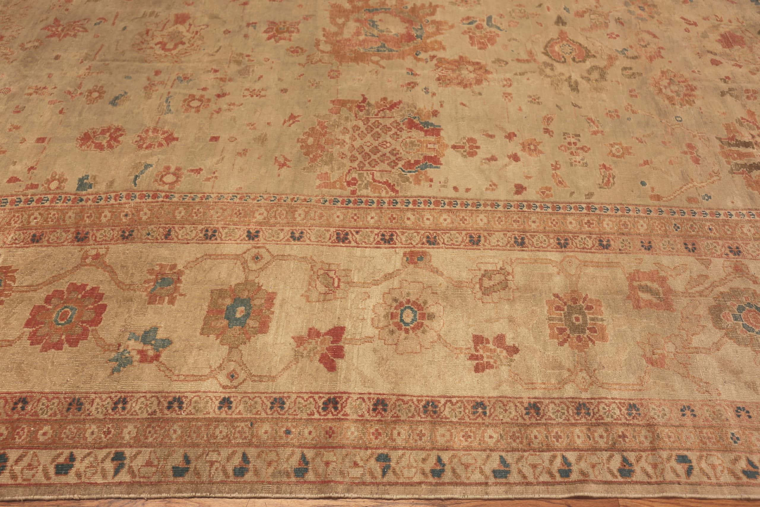Hand-Knotted Antique Persian Sultanabad Rug. 13 ft 10 in x 22 ft 8 in  For Sale