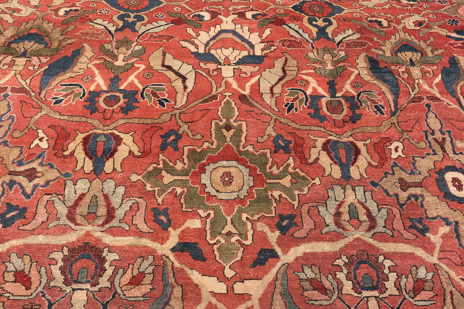 19th Century Oversized Antique Persian Sultanabad Rug. Size: 17 ft. 6 in x 31 ft. 2 in