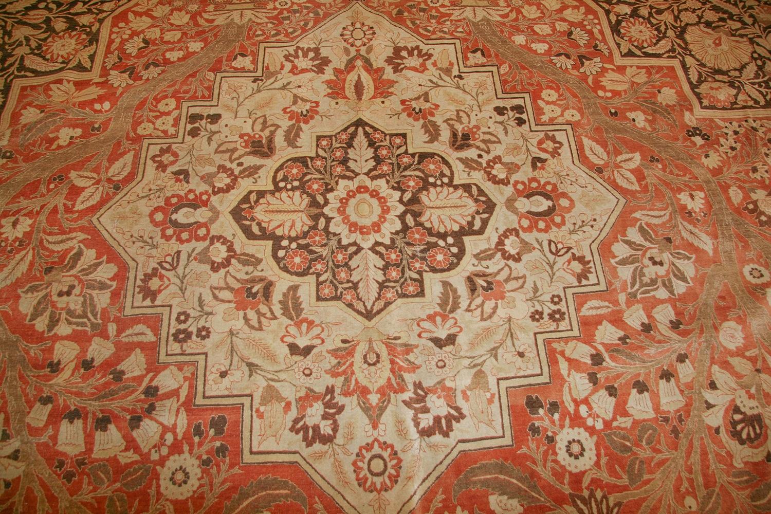 Hand-Knotted Oversized Antique Persian Tabriz Haji Jalili Carpet 21'2