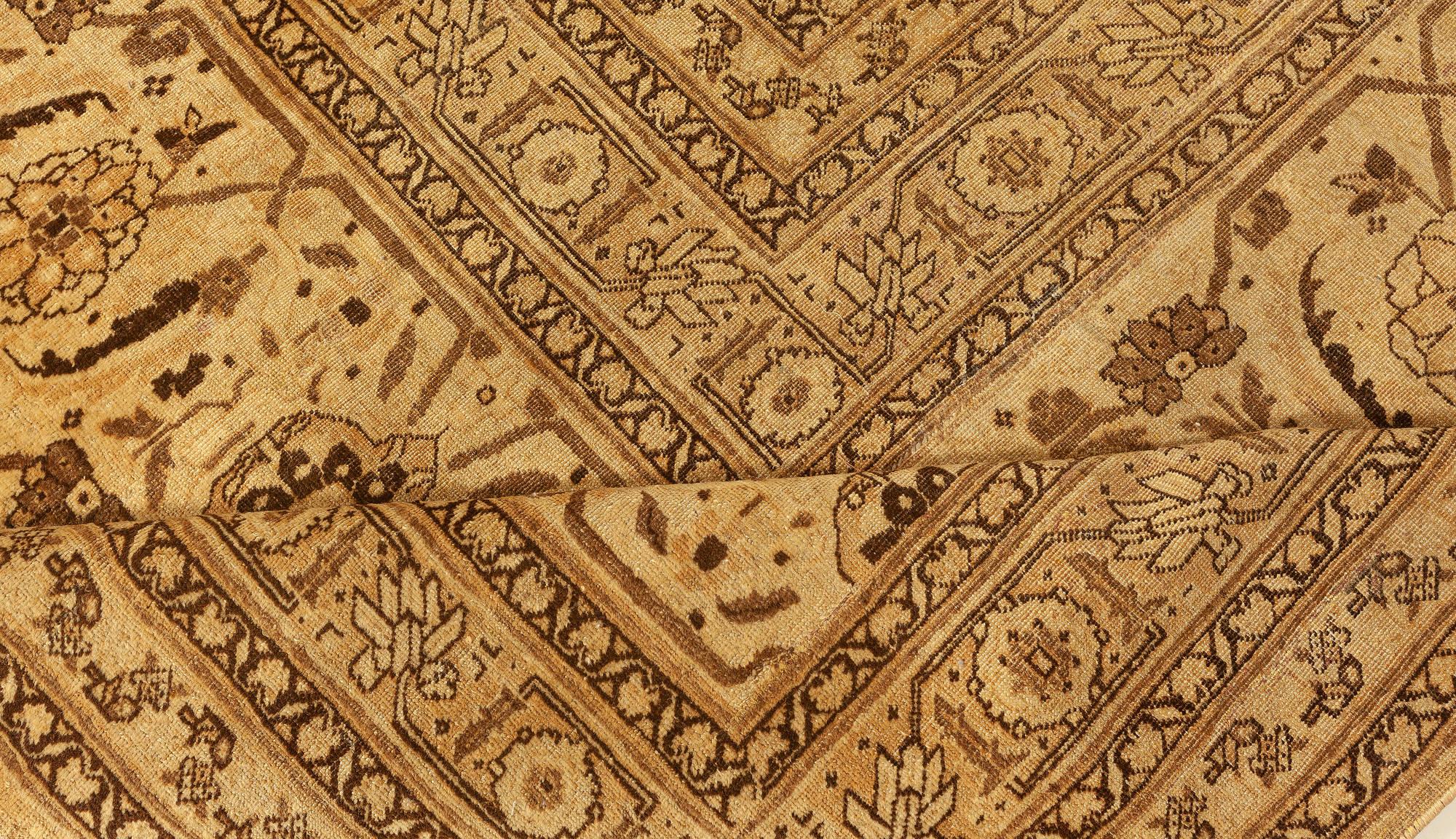 Oversized Antique Persian Tabriz Handmade Wool Carpet
Size: 15'10