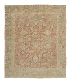Oversized Antique Persian Tabriz Rug with Floral Arabesque Design - Rug & Kilim