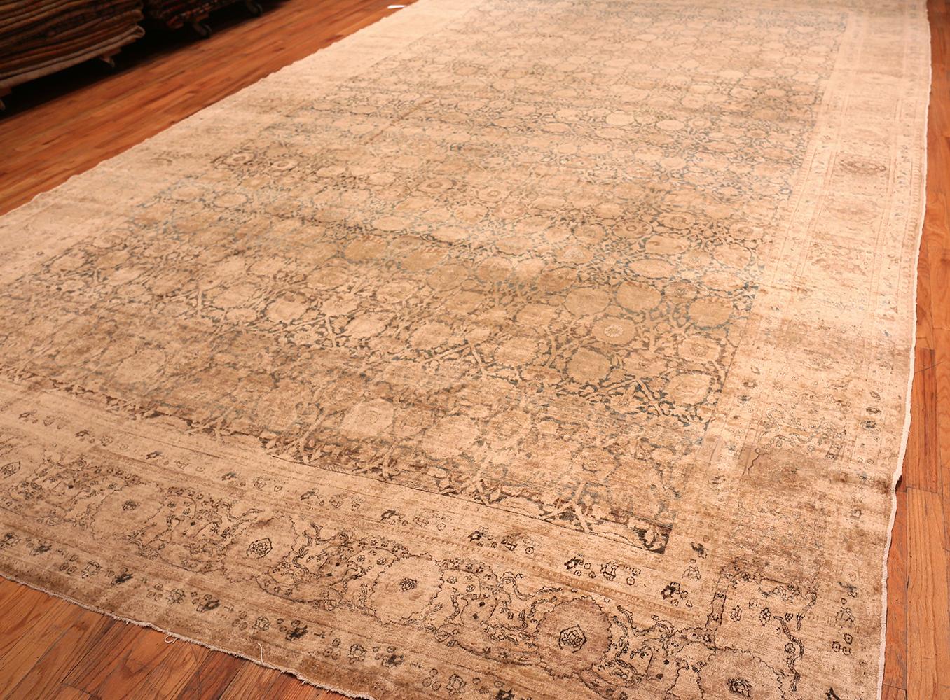 Wool Antique Persian Tabriz Rug. 12 ft. 2 in x 20 ft. 2 in For Sale