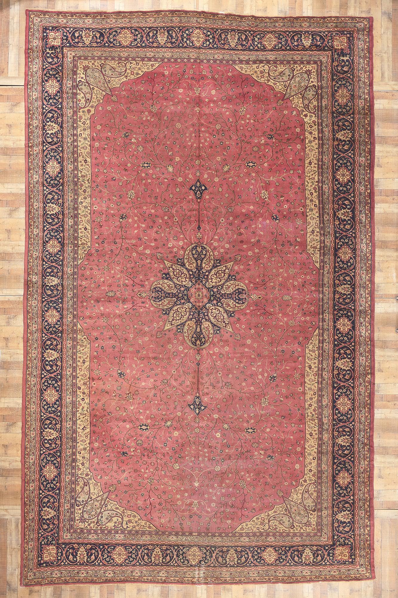 Antiker rosa türkischer Sivas-Teppich in Übergröße, Hotel-Lobby-Größe im Angebot 2