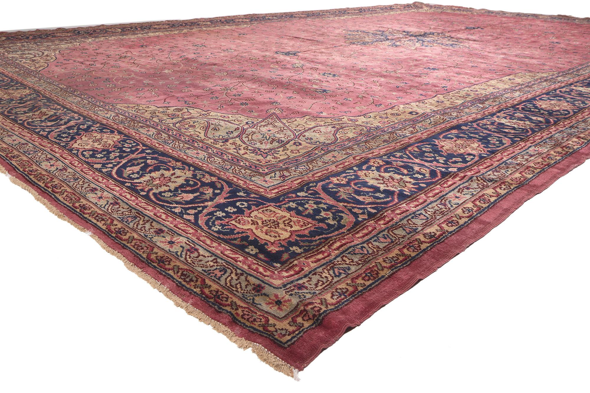 71257 Türkischer Sivas-Teppich, 13'06 x 22'00, antikrosa. Ein Sivas-Teppich ist eine Art türkischer Teppich, der aus der Stadt Sivas in Zentralanatolien in der Türkei stammt. Diese Teppiche sind für ihre hohe Qualität und ihre komplizierten Designs