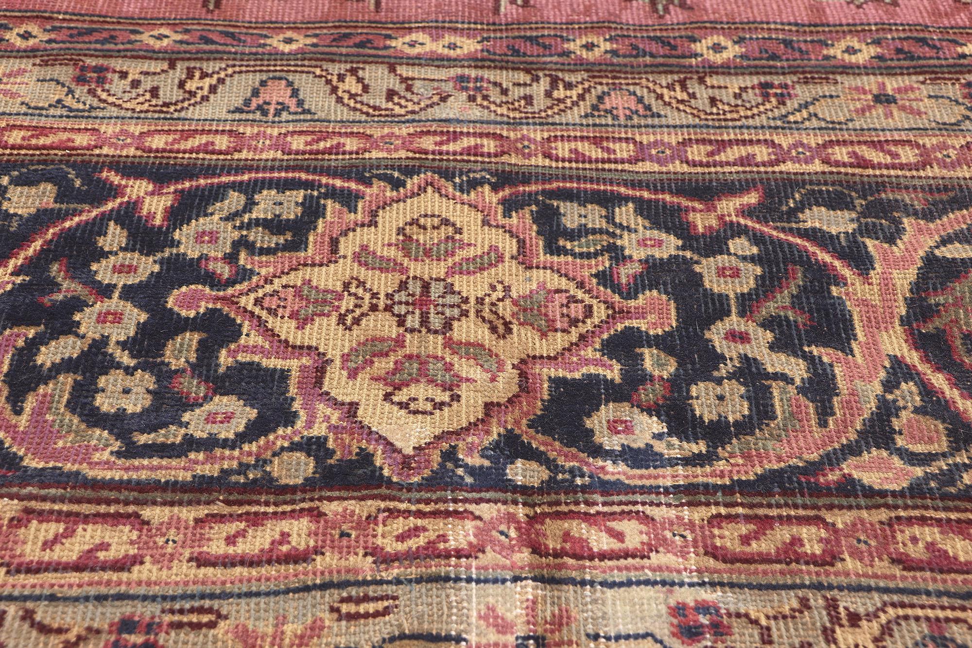 Oversized Antique Pink Turkish Sivas Rug, Hotel Lobby Size Carpet In Good Condition For Sale In Dallas, TX