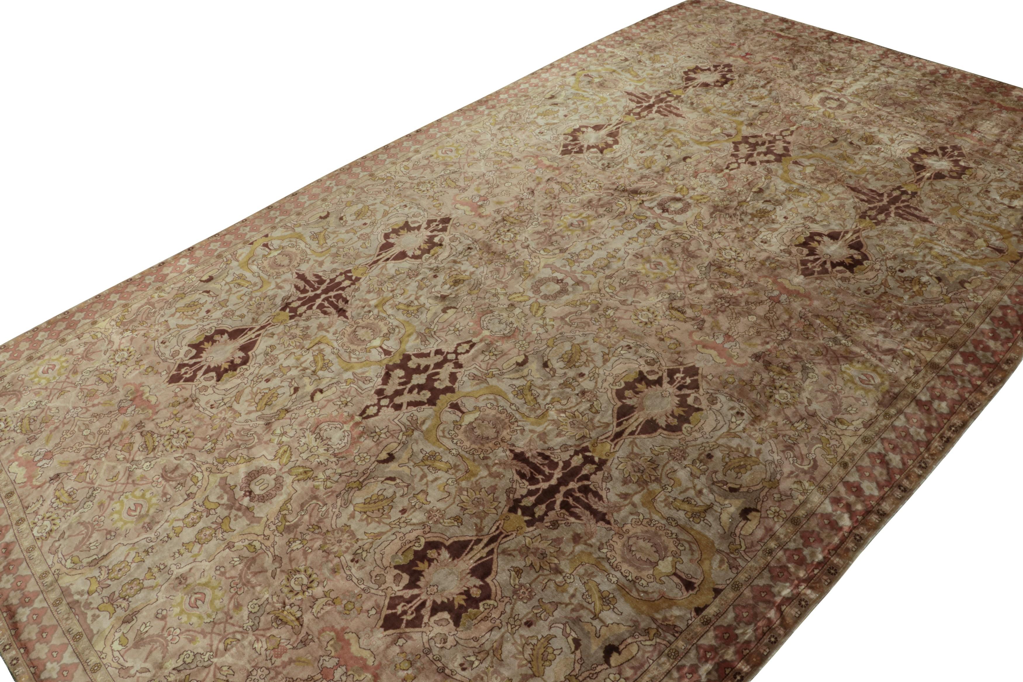 Hand-Knotted Oversized Antique Polonaise Rug in Pink with Floral Patterns  Rug & Kilim For Sale