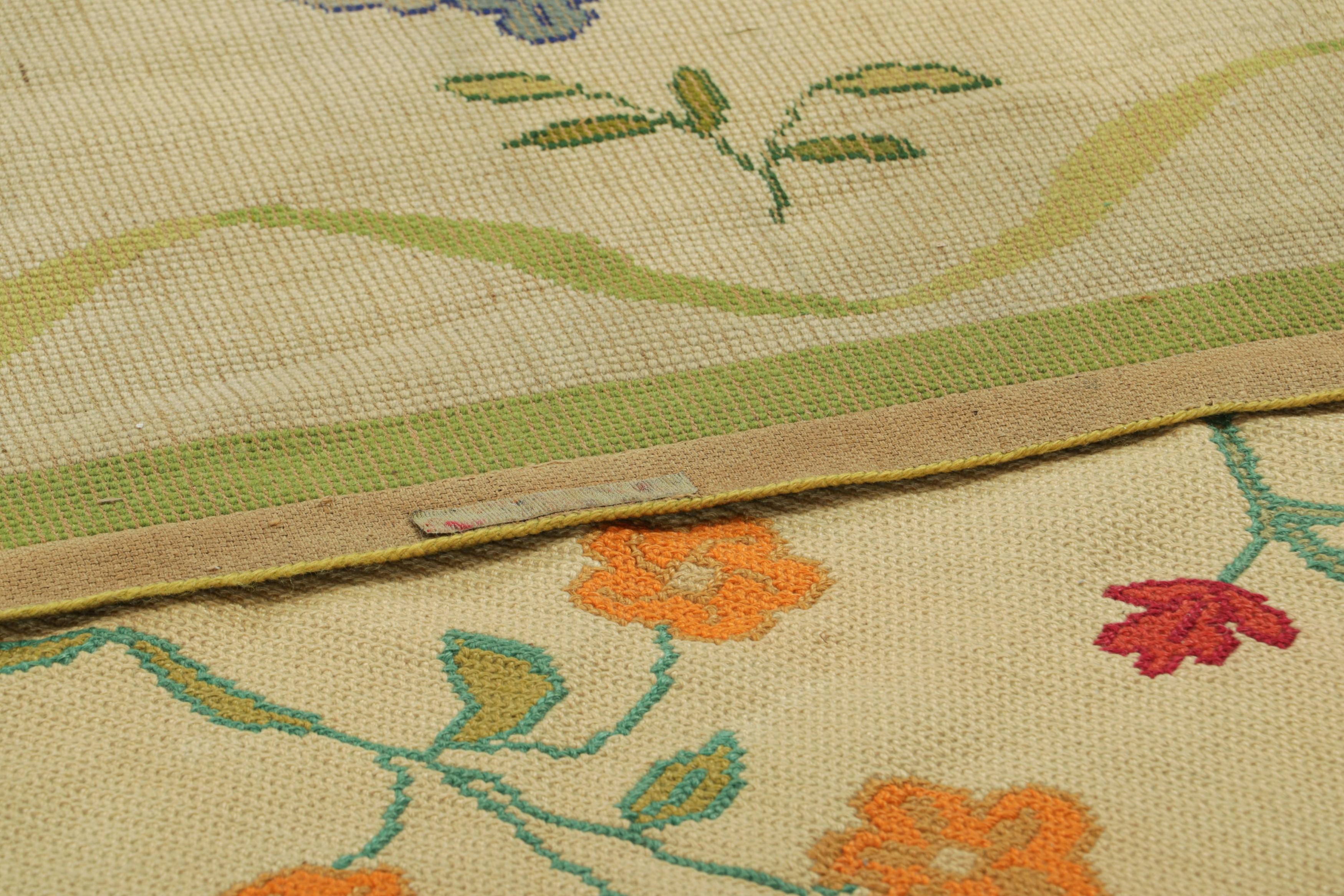 Oversized Antique Portuguese Needlepoint Rug with Floral Patterns  Rug & Kilim For Sale 1