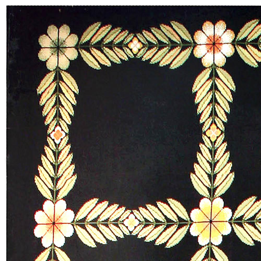 Doris Leslie Blau Antique Portuguese Botanic Needlework Rug In Good Condition For Sale In New York, NY