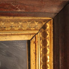 Antiguo espejo de gran tamaño de nogal dorado con adornos renacentistas c1890