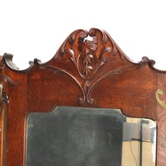 Siège d'entrée RJ Horner surdimensionné en chêne sculpté et miroir C1920