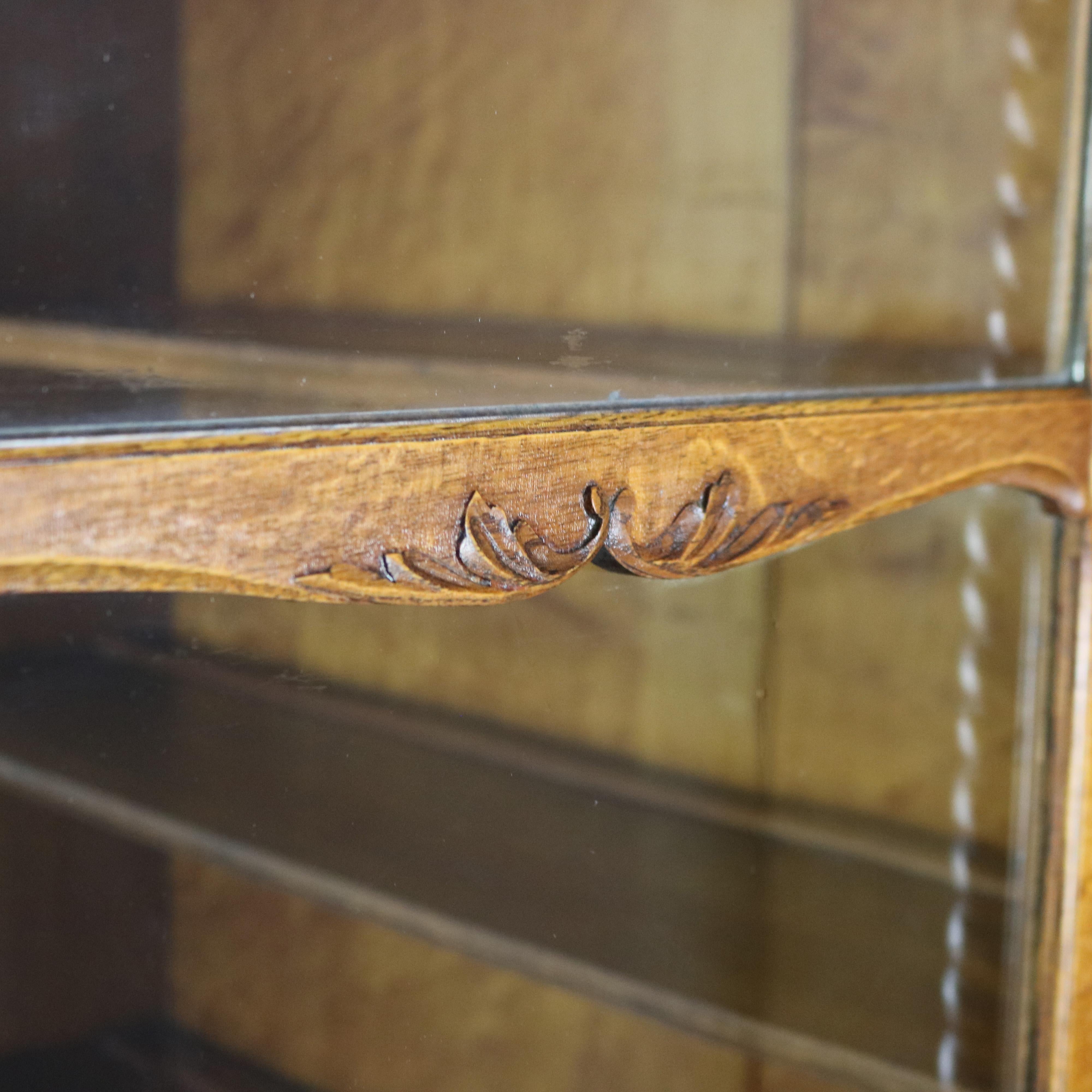 Oversized Antique RJ Horner Carved Oak Two Door Bookcase C1920 8