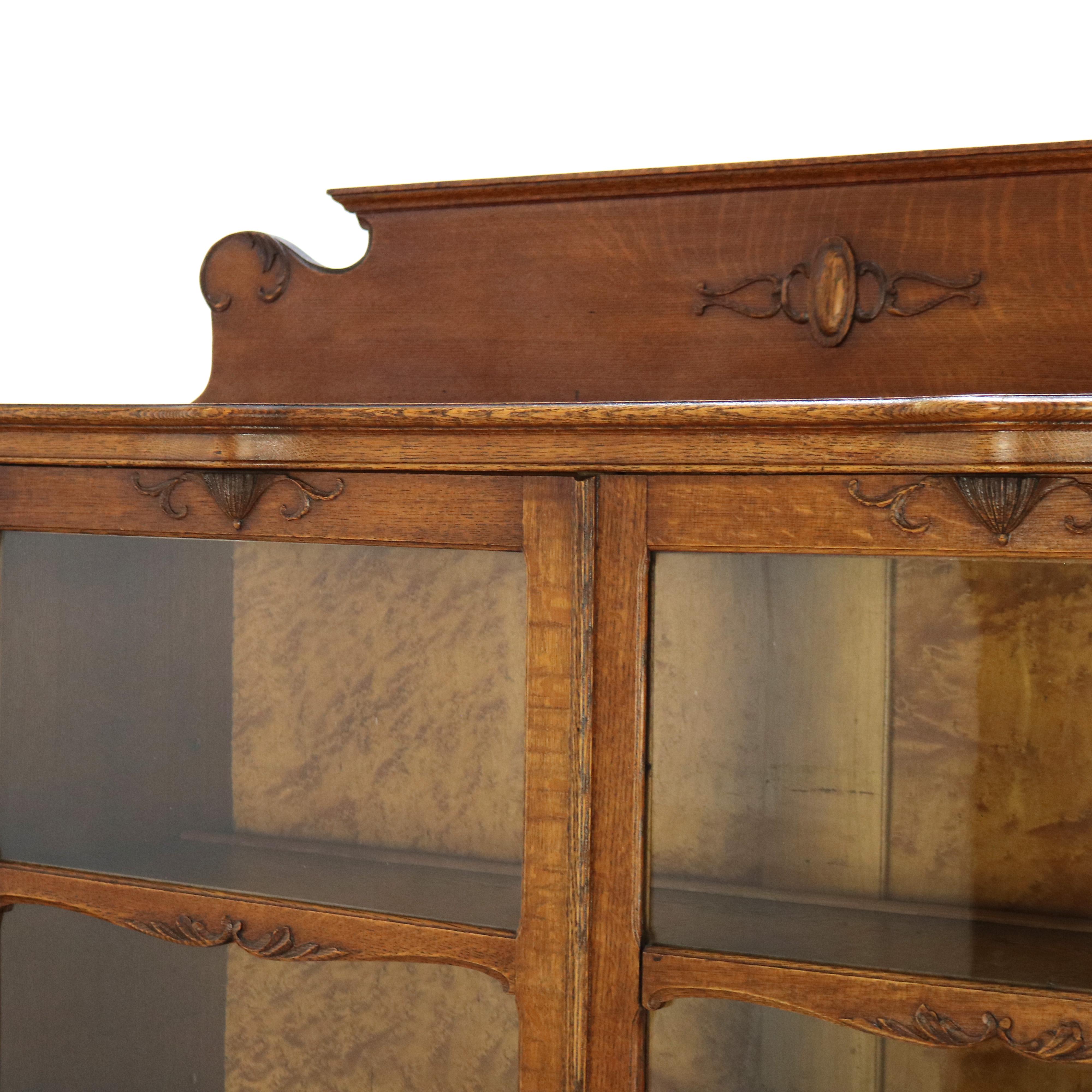 Oversized Antique RJ Horner Carved Oak Two Door Bookcase C1920 2