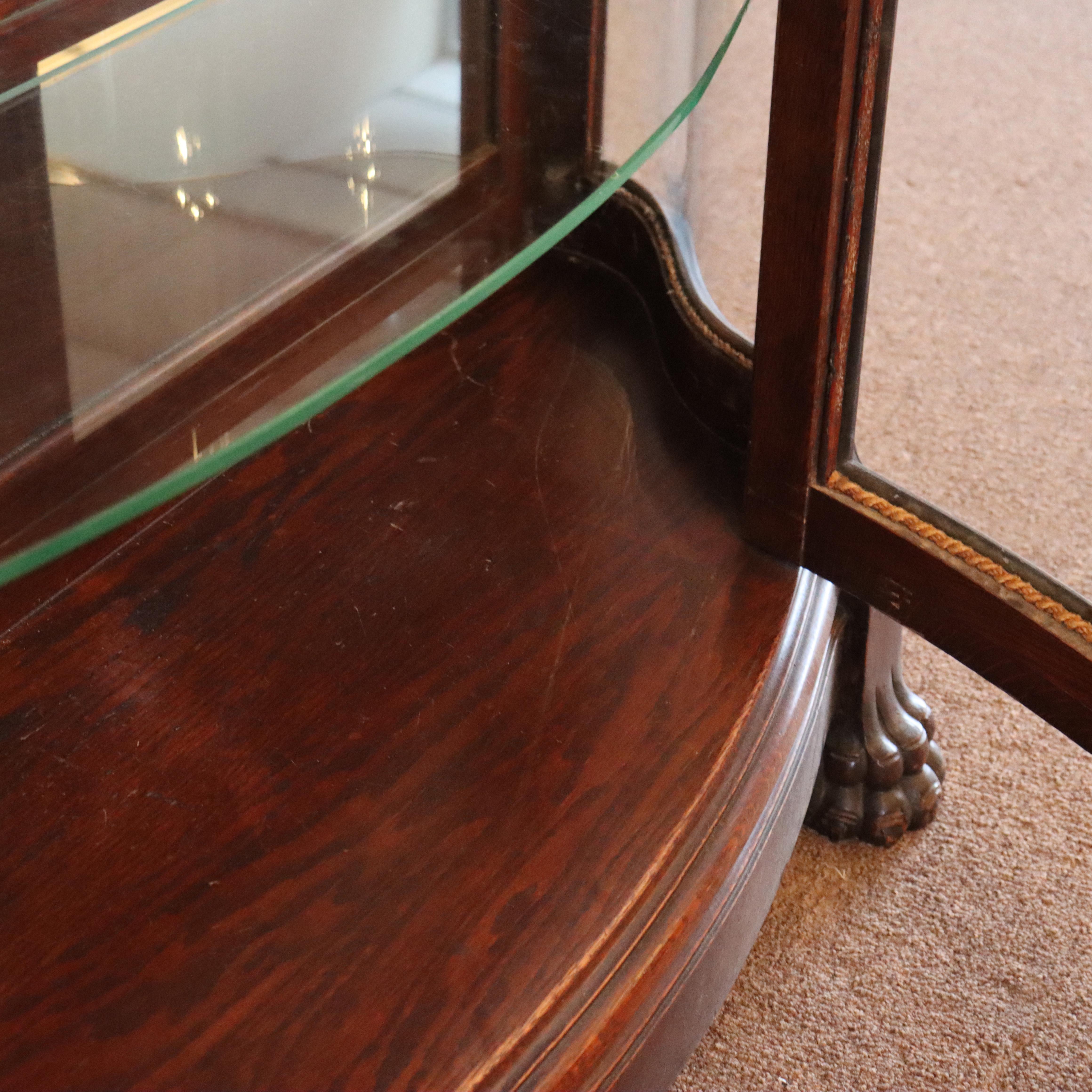 Oversized Antique RJ Horner Deeply Figural Griffin & Floral Carved Oak Sideboard For Sale 8