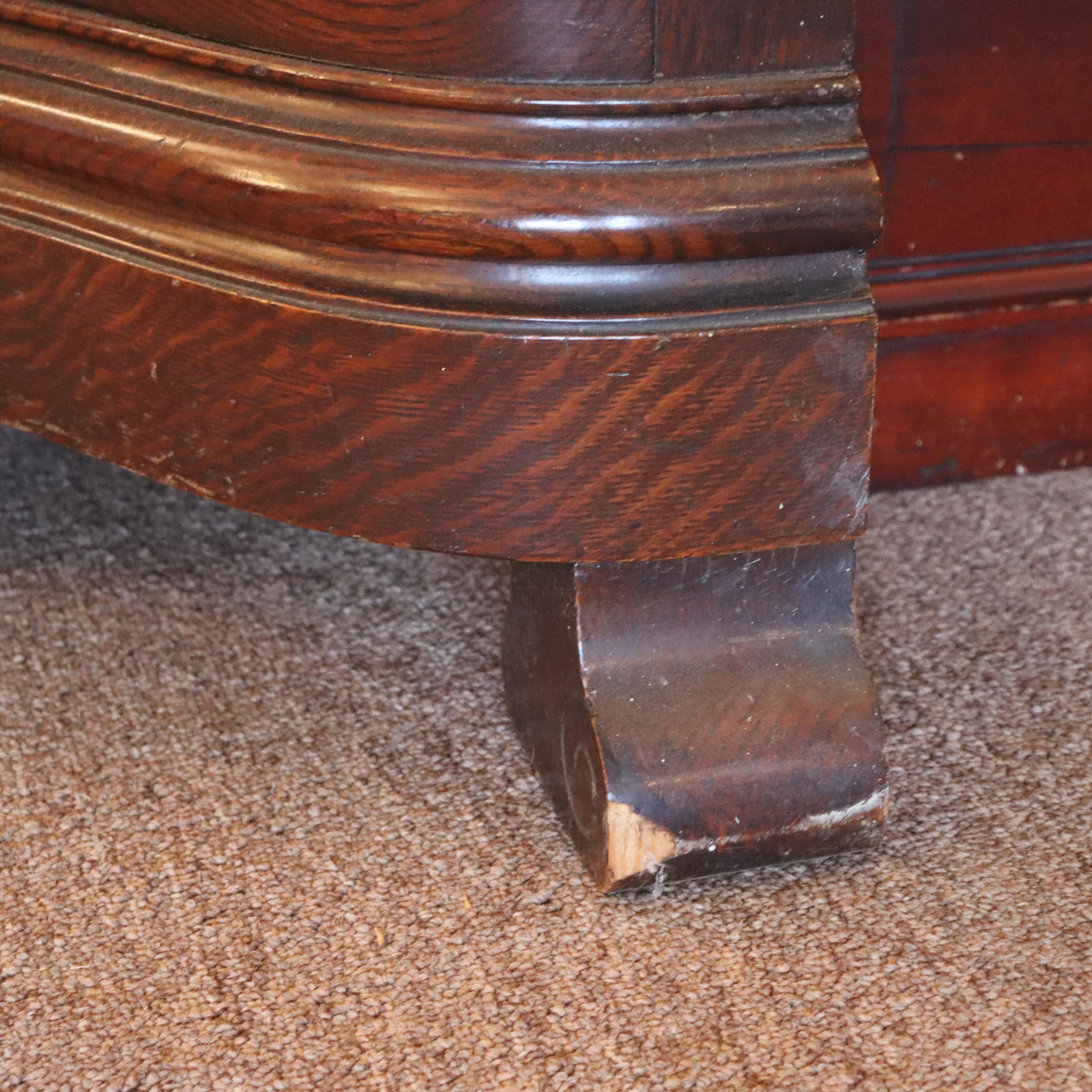 Oversized Antique RJ Horner Deeply Figural Griffin & Floral Carved Oak Sideboard For Sale 10