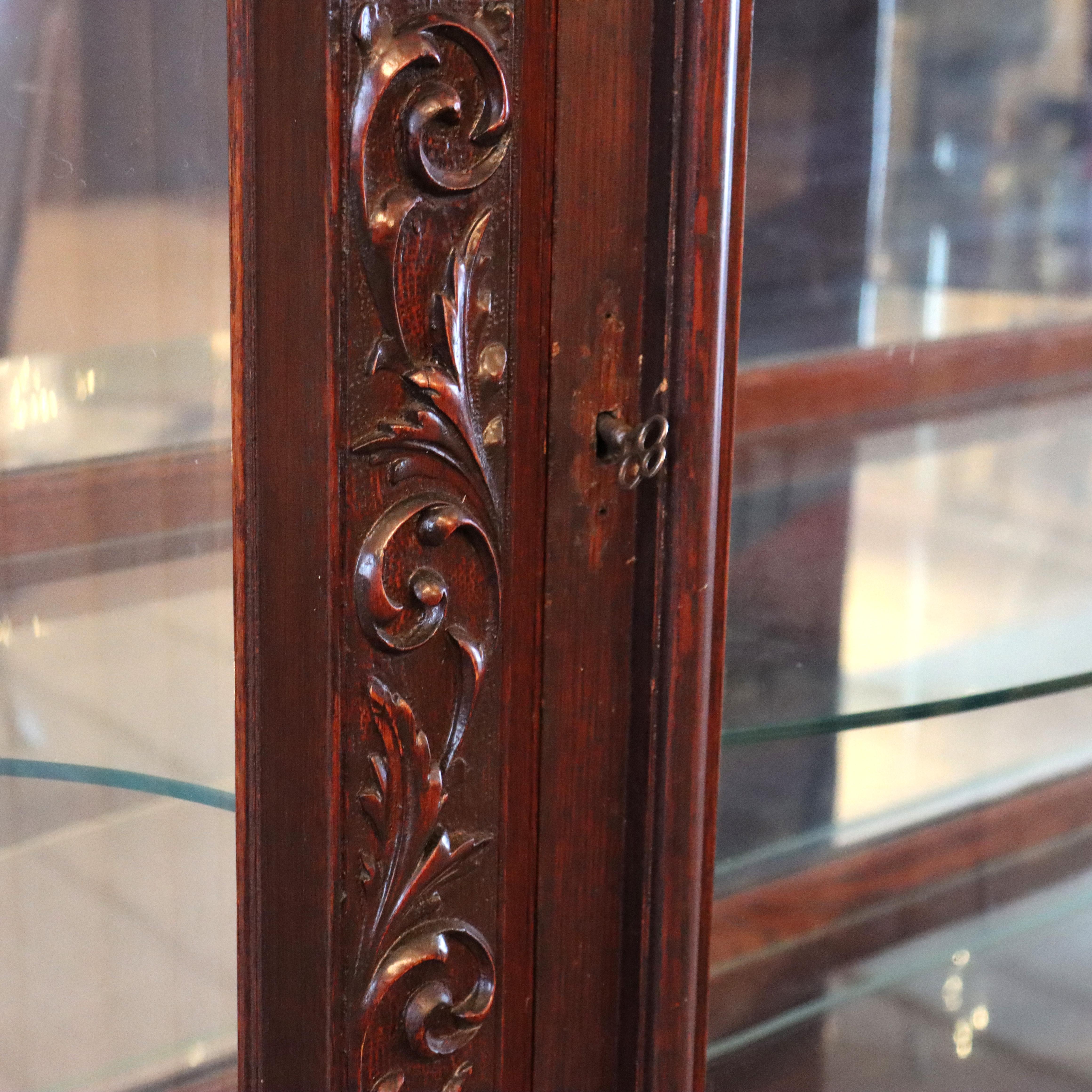 Oversized Antique RJ Horner Deeply Figural Griffin & Floral Carved Oak Sideboard For Sale 3